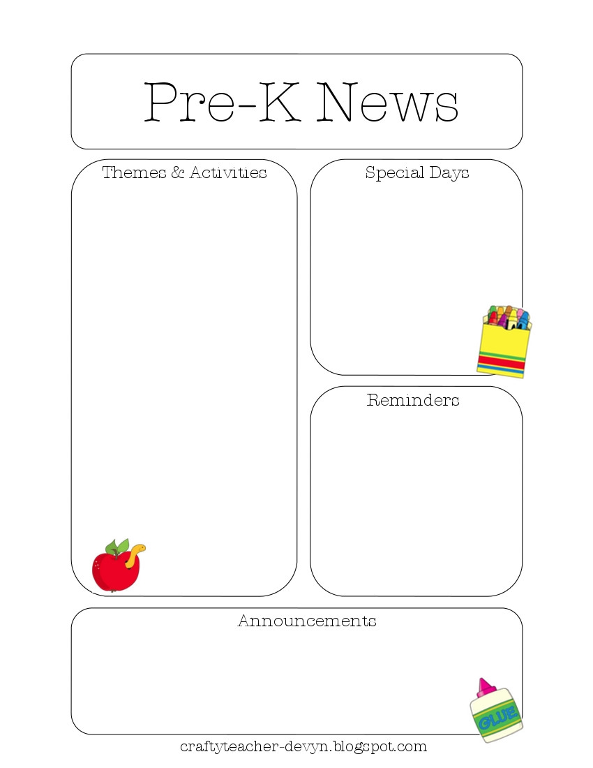 Printable Preschool Newsletter Template