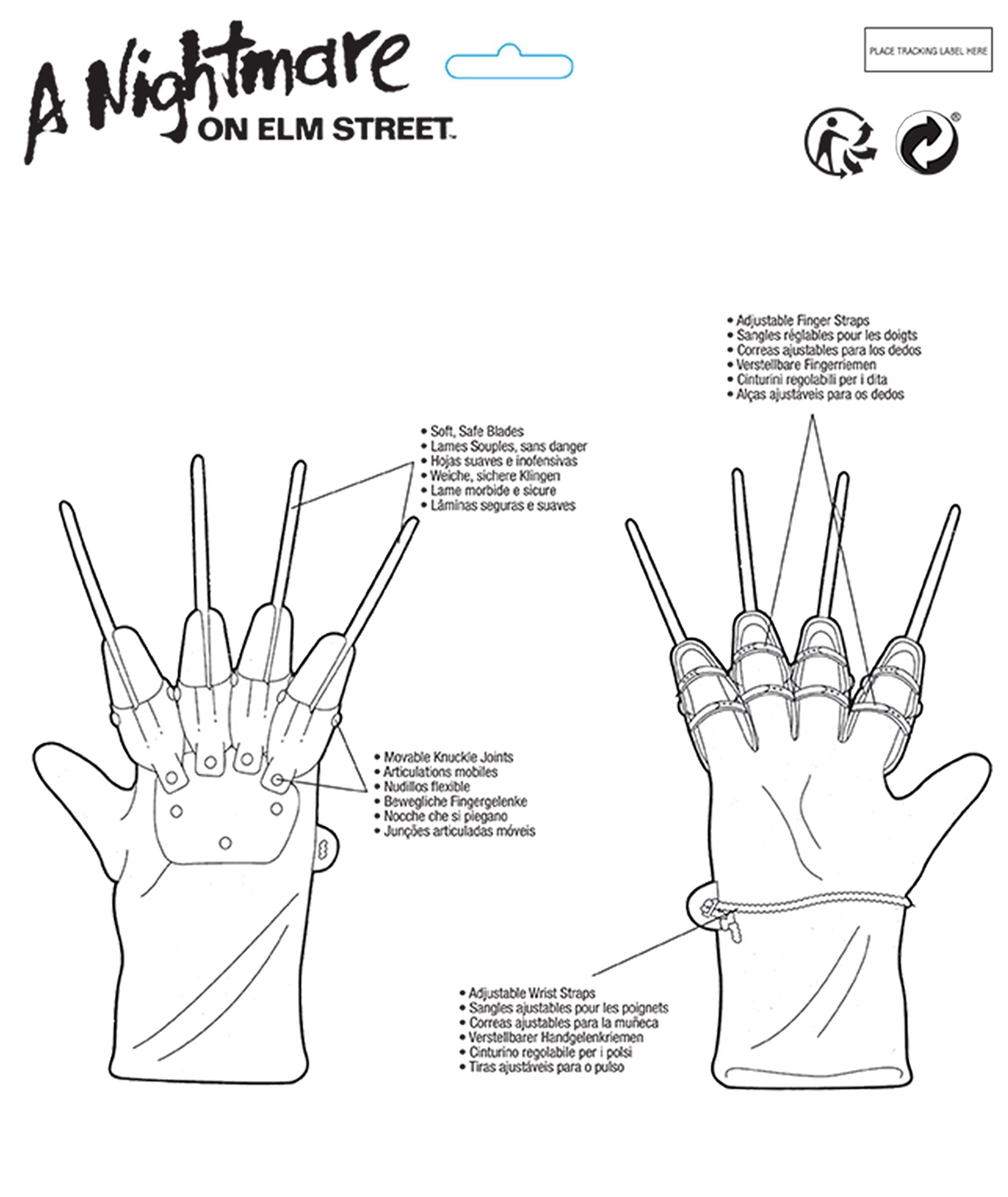 Printable Freddy Krueger Glove Template