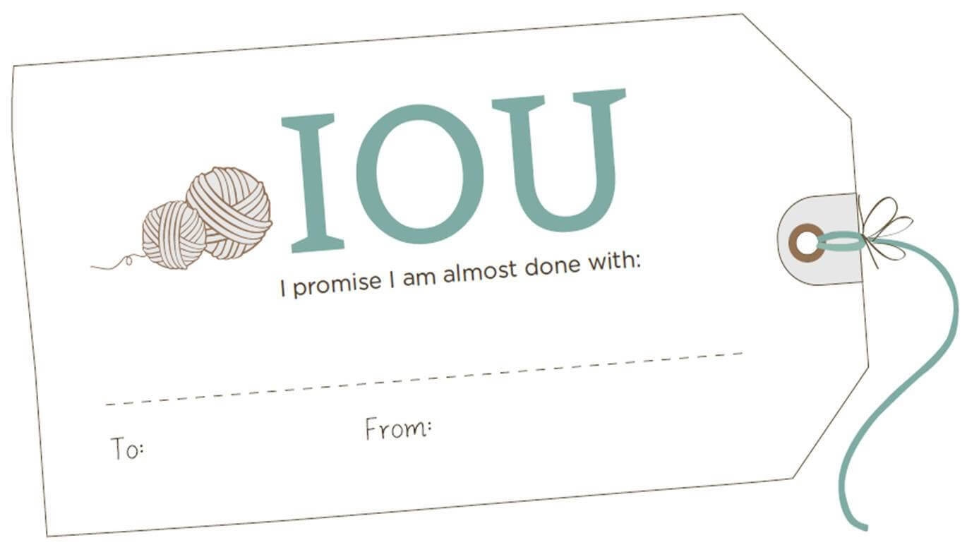 Not Finished With Your Handmade Gift Yet IOU Gift Tags Petals To Picots