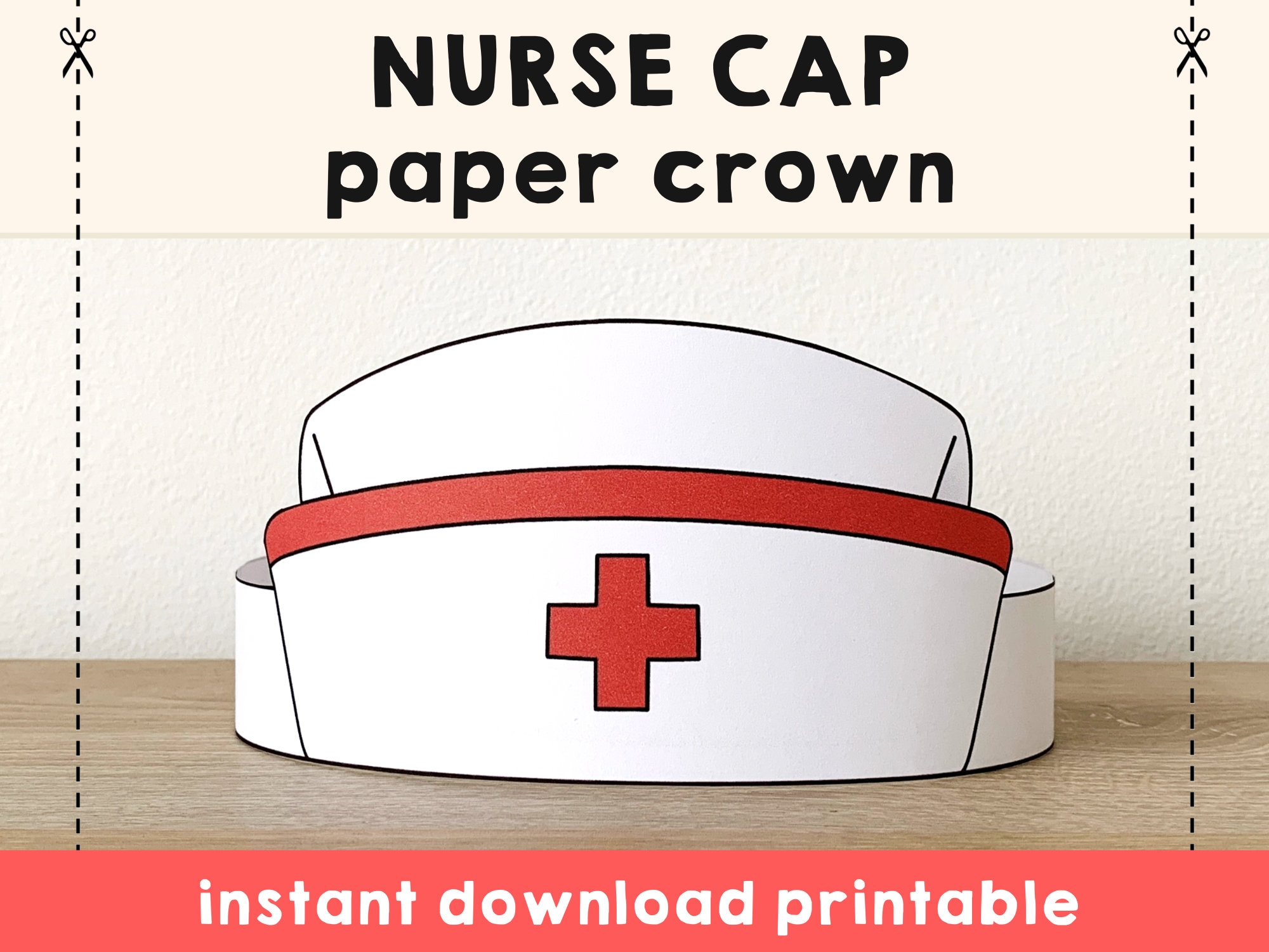 Paper Printable Nurse Hat Template