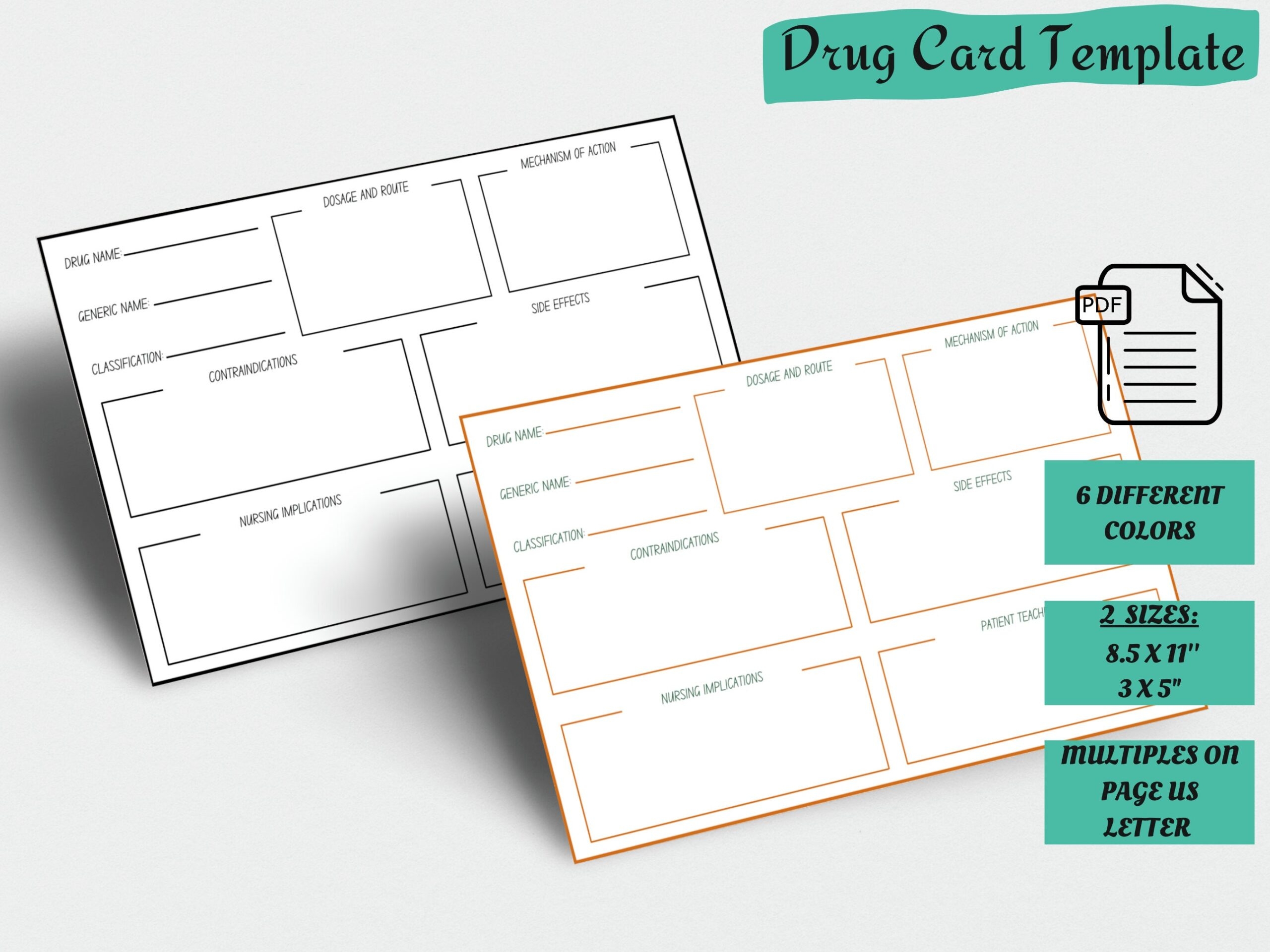 Printable Pharmacology Drug Card Template