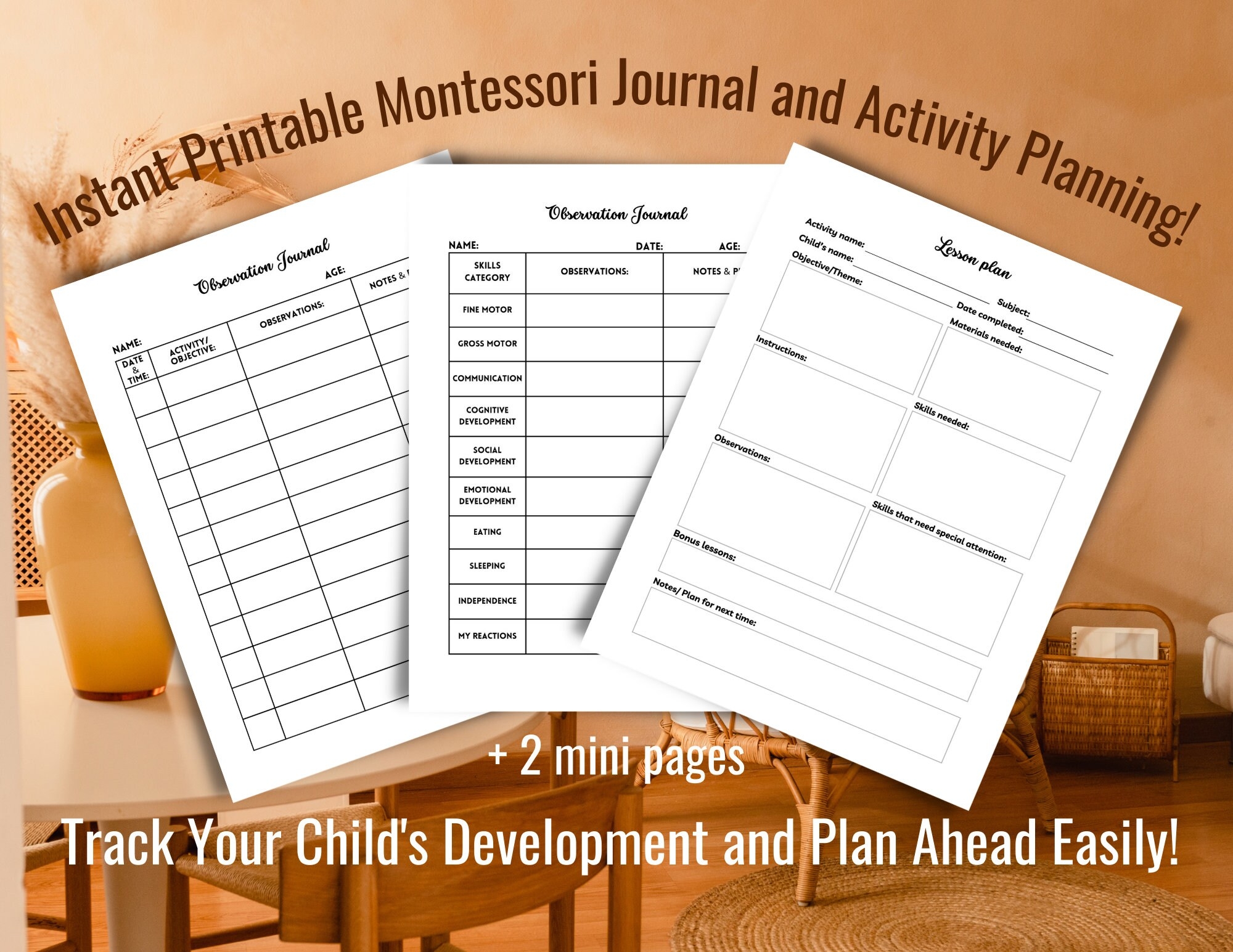 Printable Montessori Lesson Plan Template
