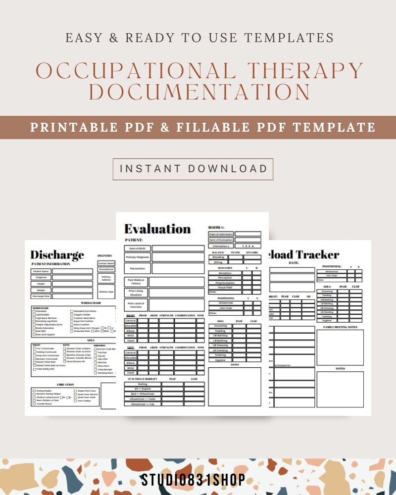 Printable Occupational Therapy Daily Notes Template