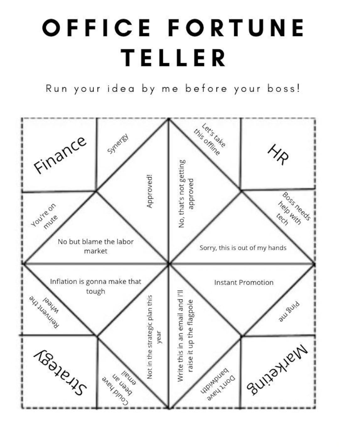 Fortune Teller Printable Template