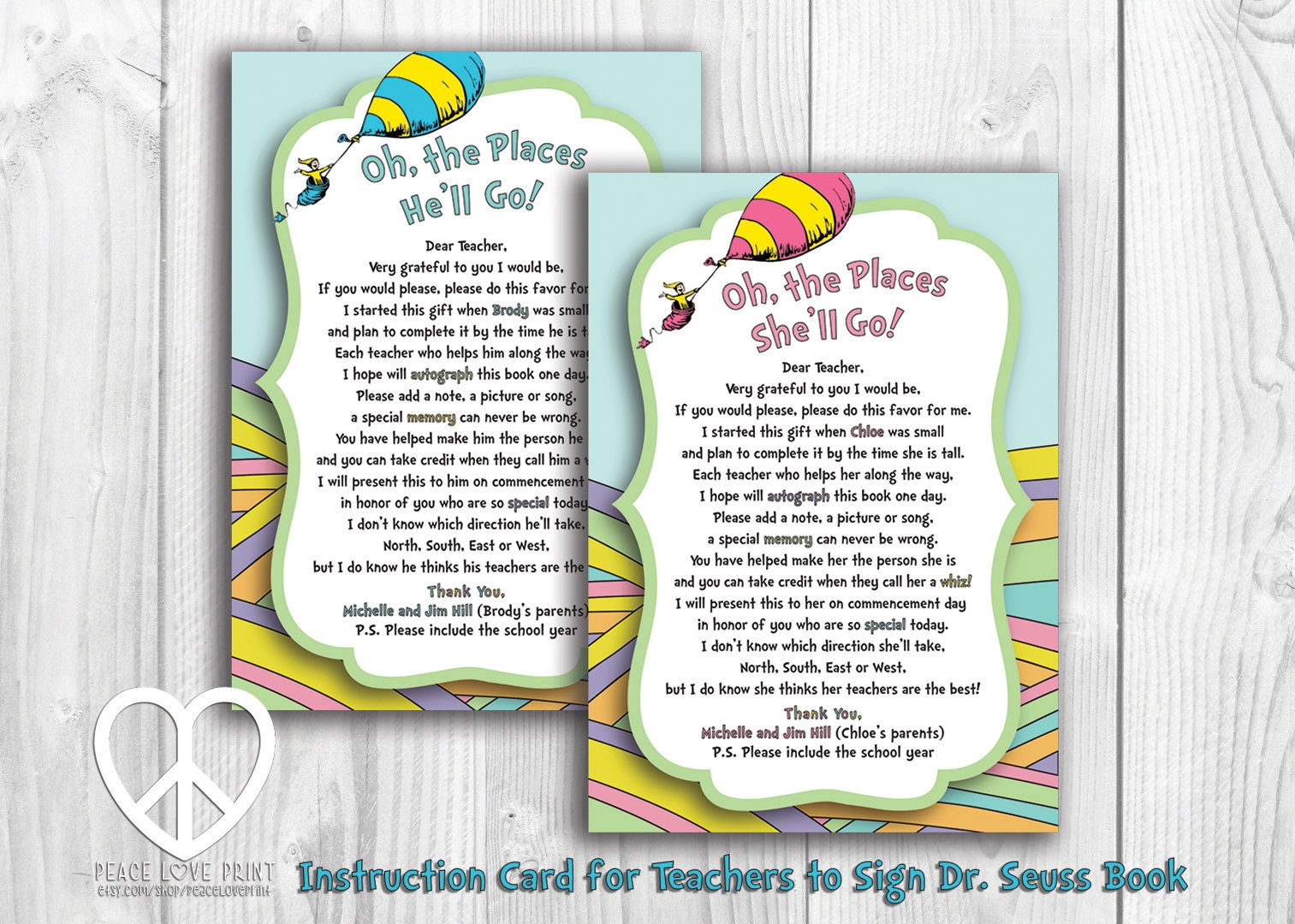 Oh The Places You'Ll Go Letter To Teacher Template Printable