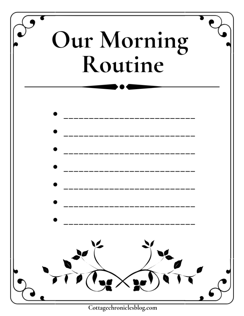 Printable Morning Routine Template