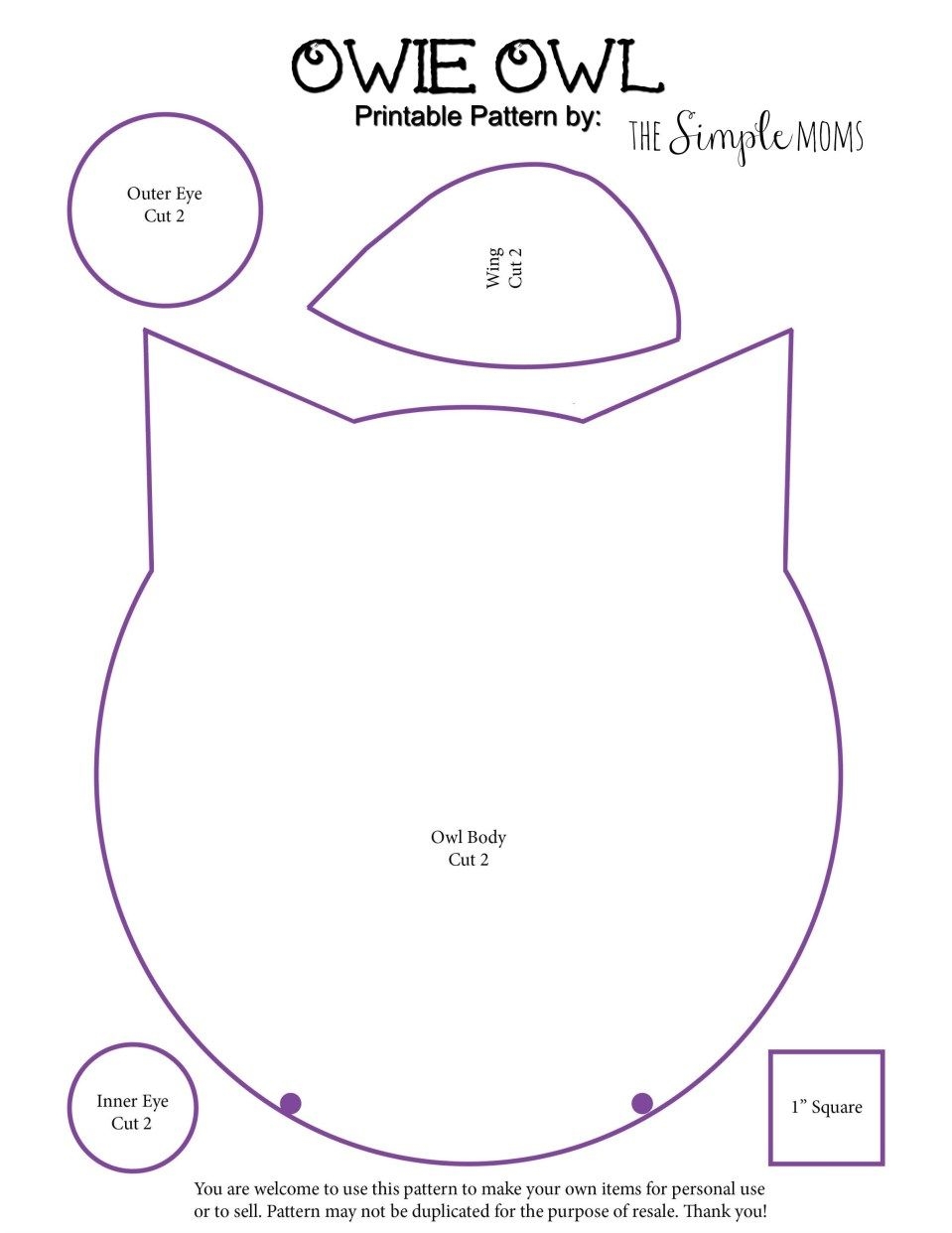Simple Owl Template Printable