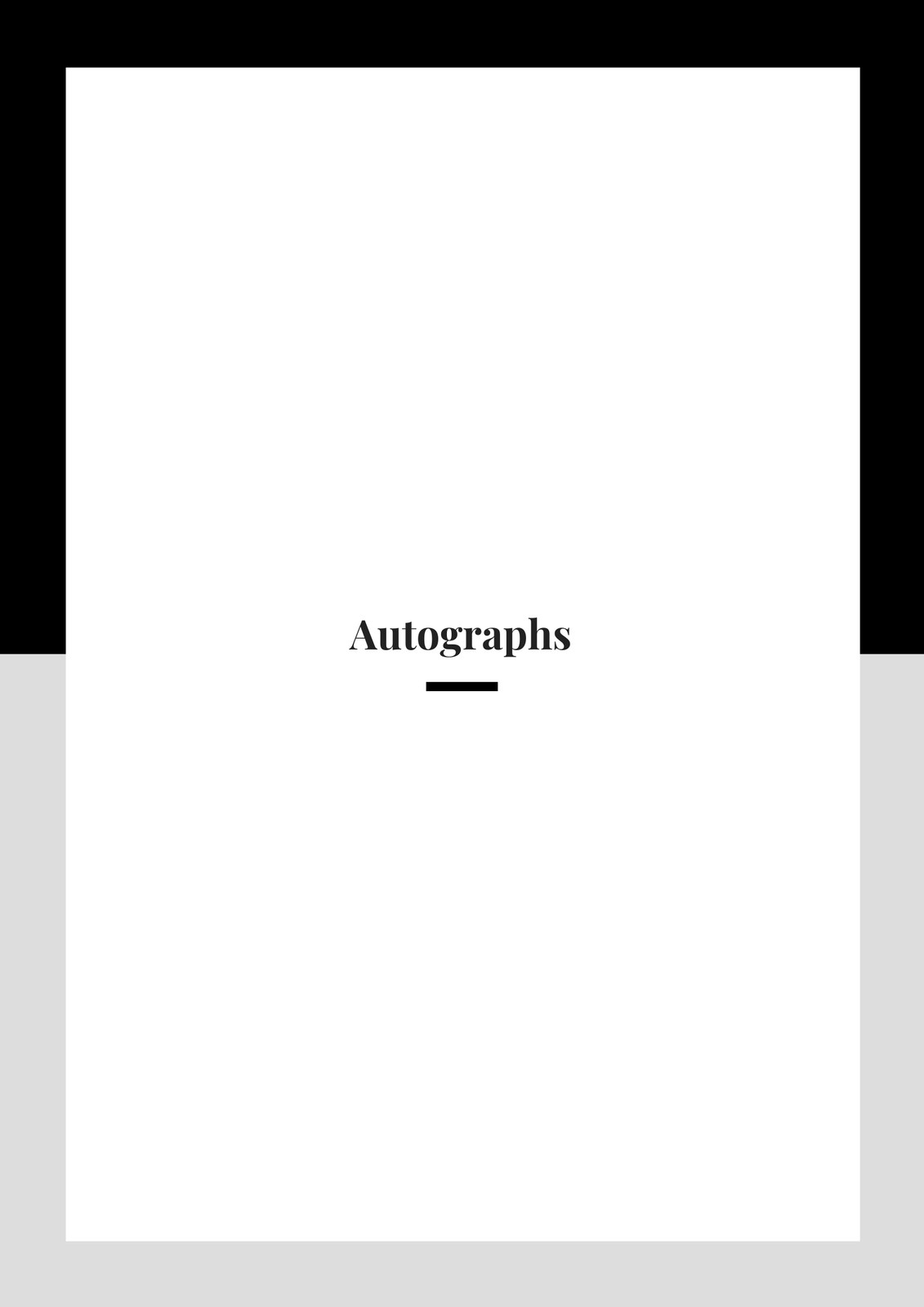Printable Autograph Page Template