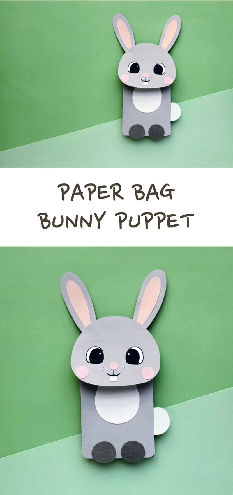 Paper Bag Bunny Puppet Free Template Moms And Crafters