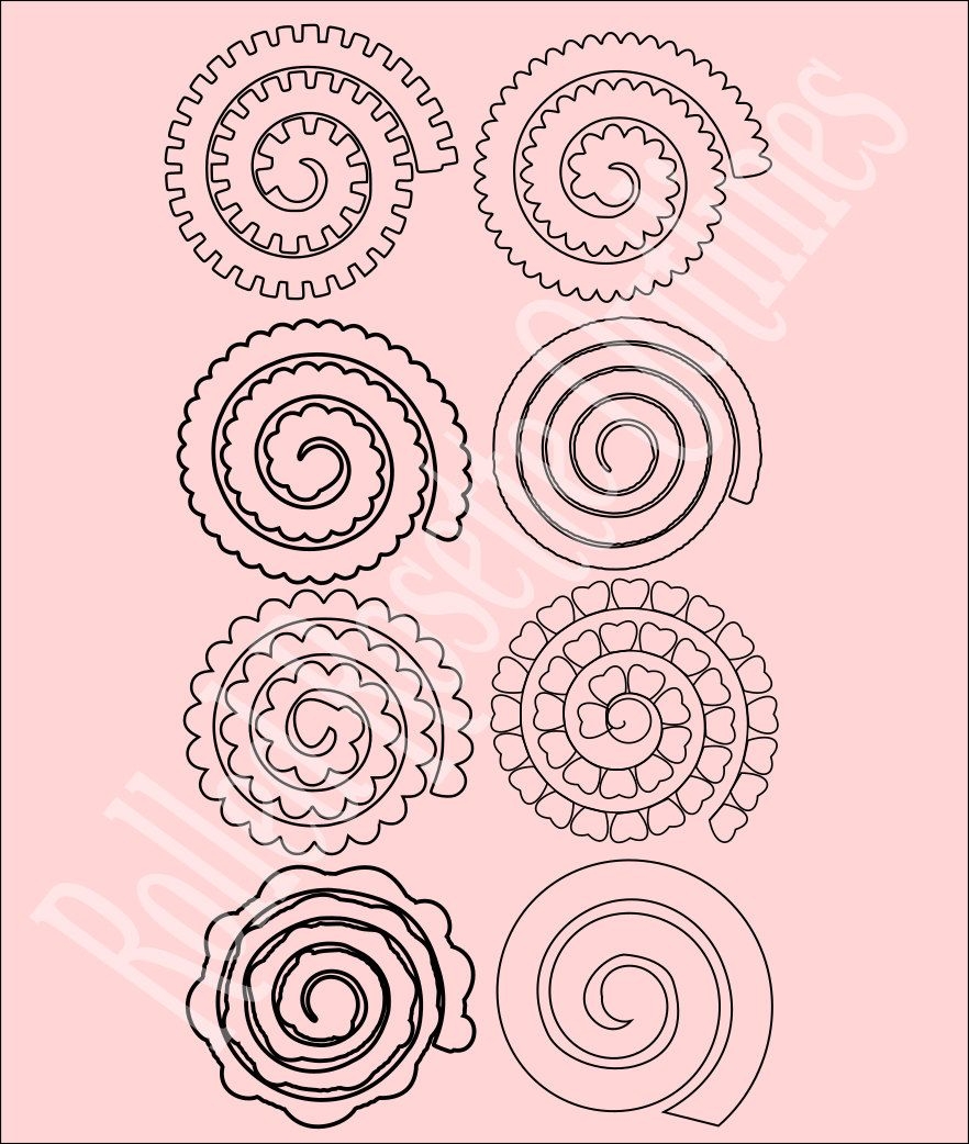Printable Spiral Flower Template
