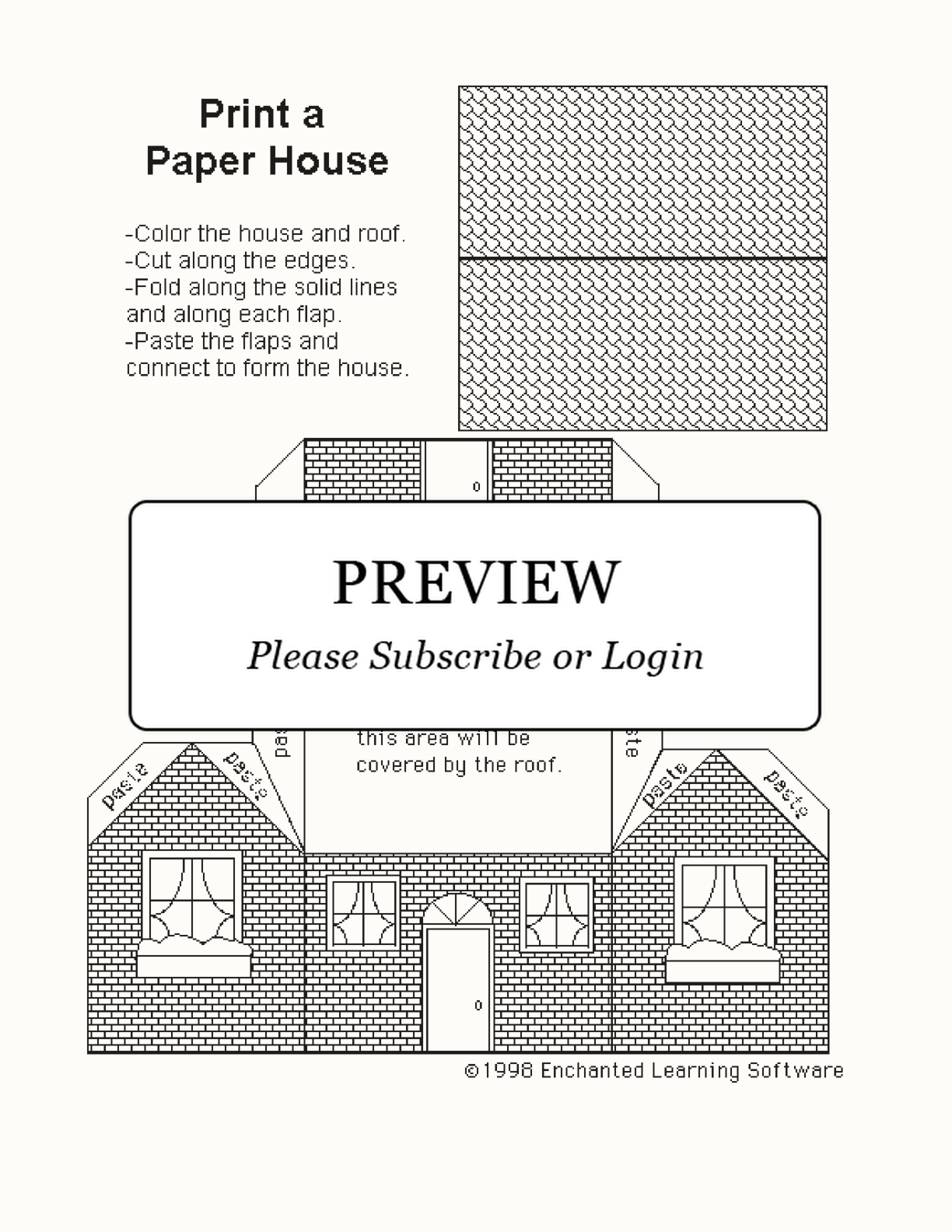 Printable Paper House Template