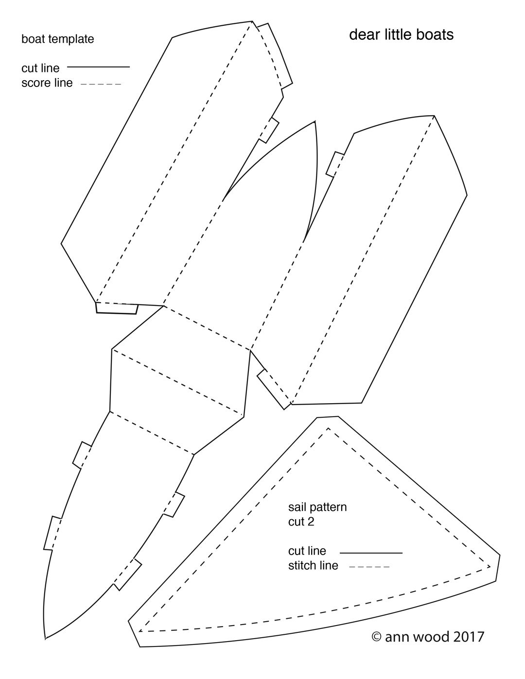 Printable Paper Boat Template