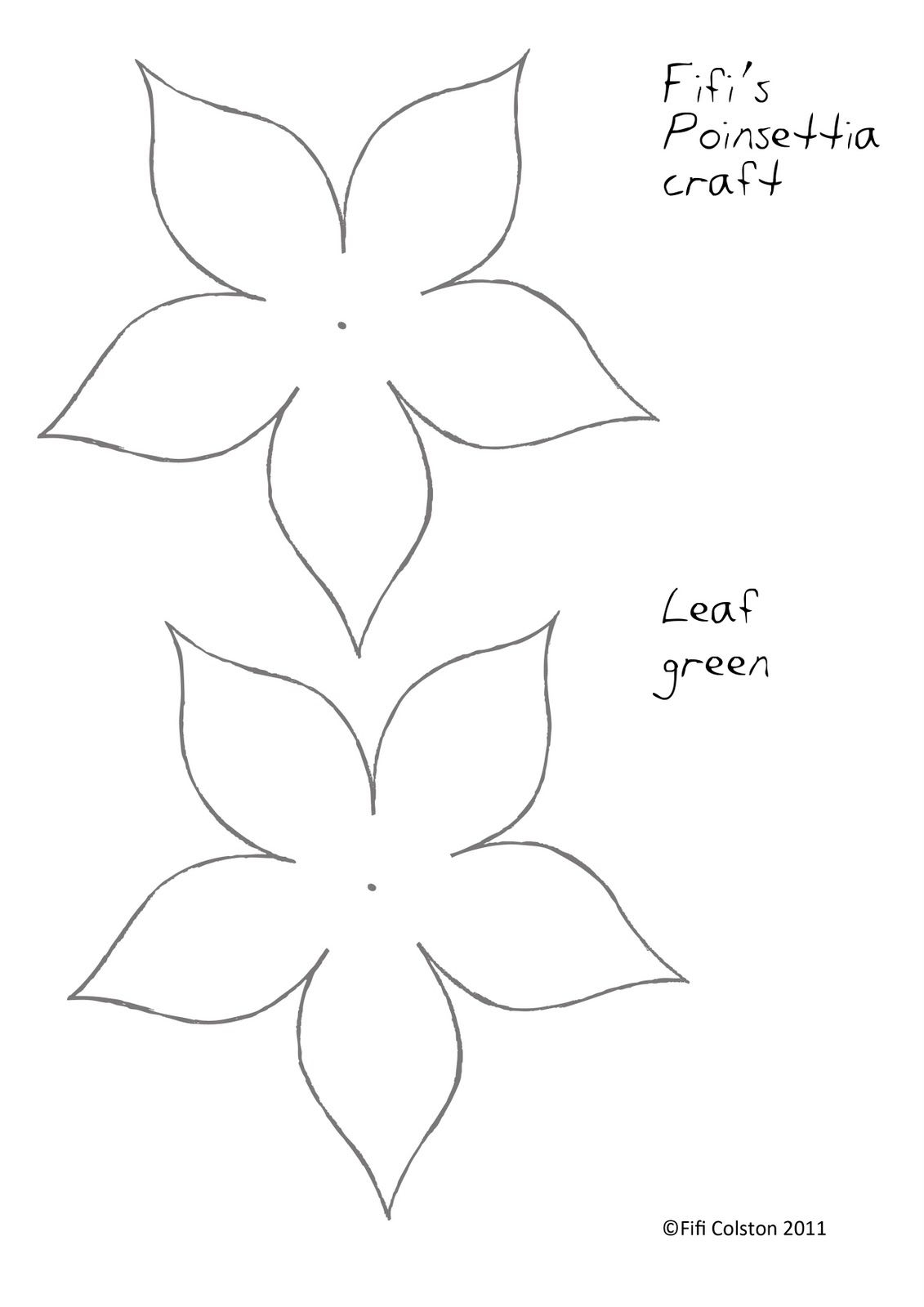 Poinsettia Flower Template Printable