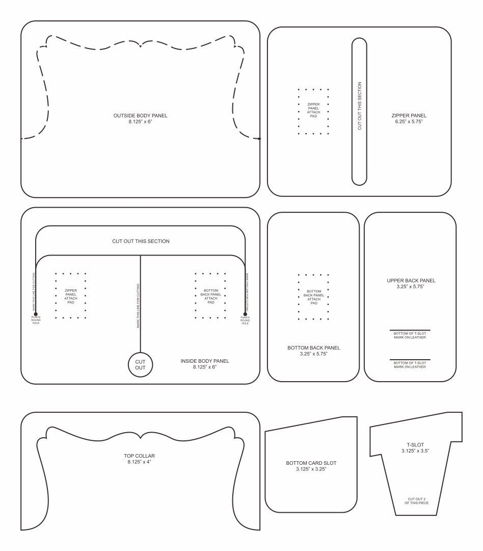 Paper Purse Template Patterns Leather Handbag Patterns Leather Working Patterns Leather Wallet Pattern