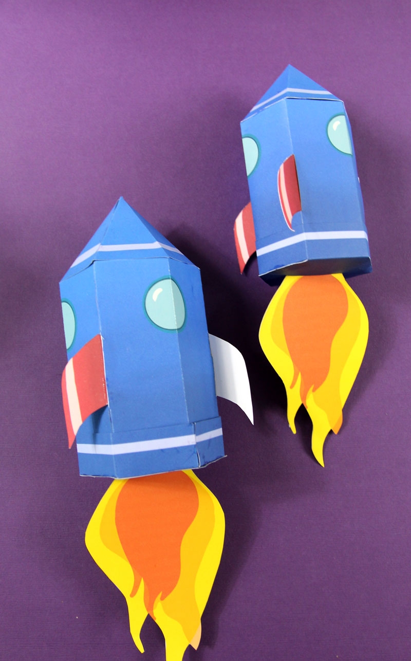 Printable Matchbox Rocket Template