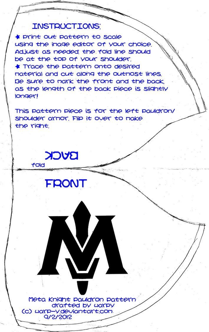Printable Shoulder Armor Template