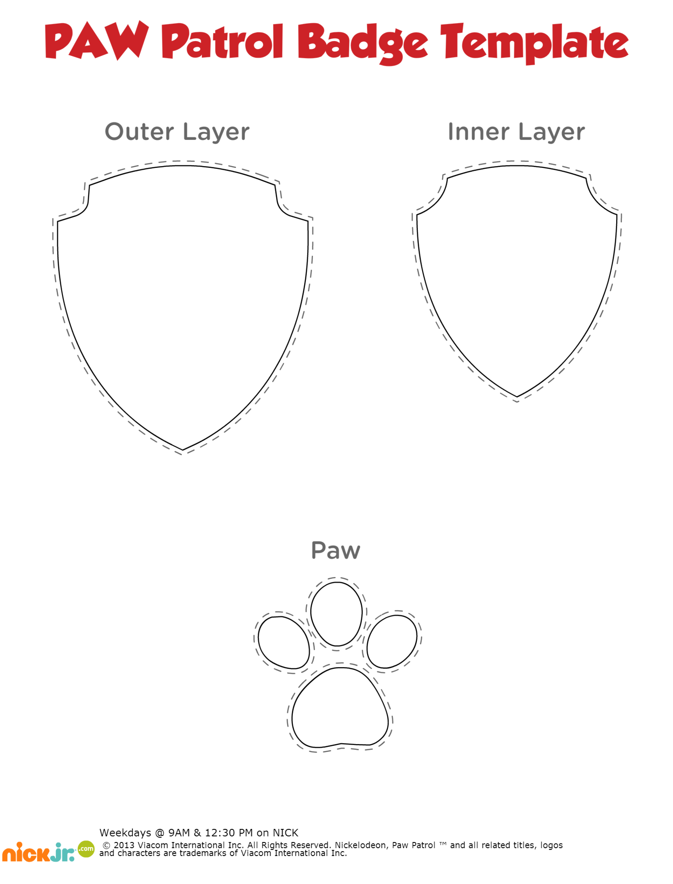 PAW Patrol Badge Printable Template Paw Patrol Badge Paw Patrol Badge Printable Paw Patrol Birthday