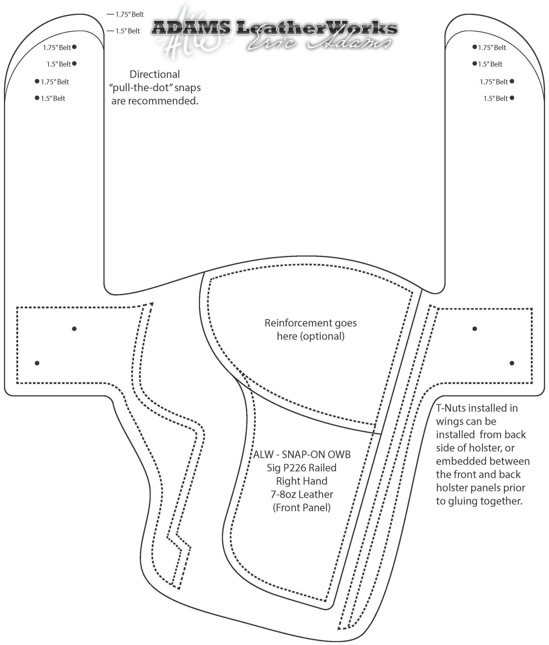 PDF Digital Pattern Sig P226 Railed OWB Snapon Style Leather Holster Pattern Etsy
