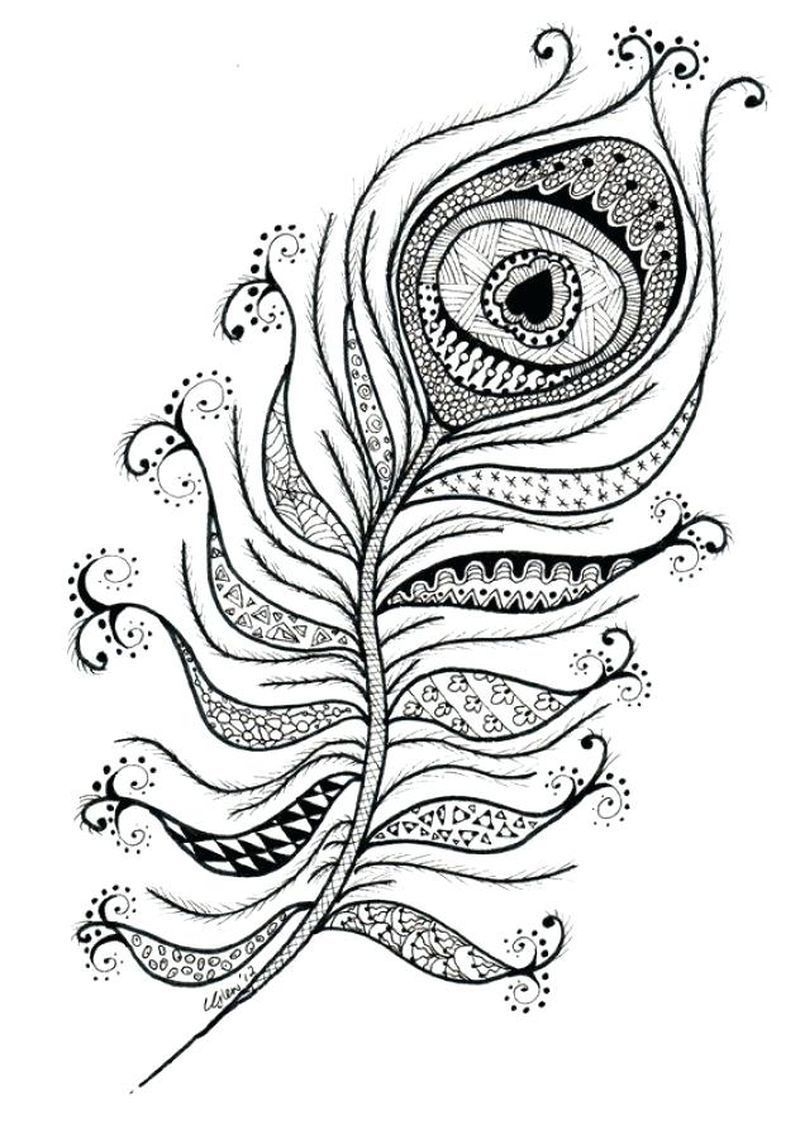 Printable Peacock Feather Template