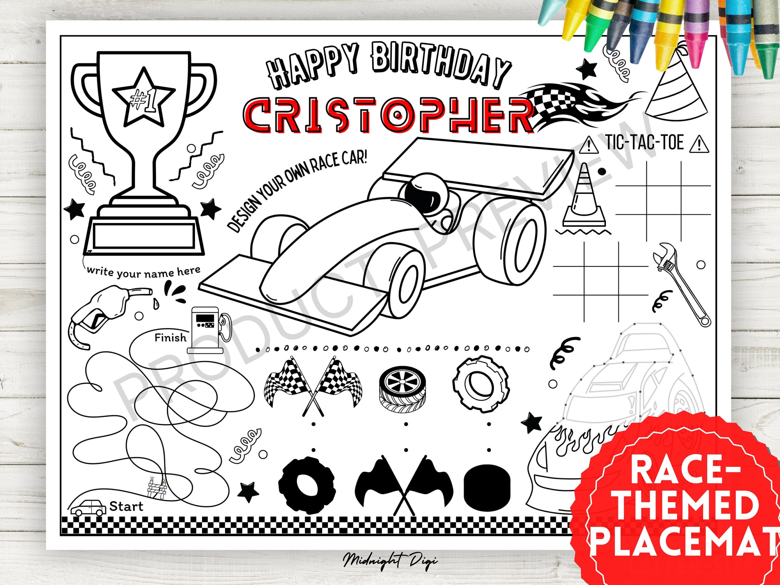 Printable Race Car Template
