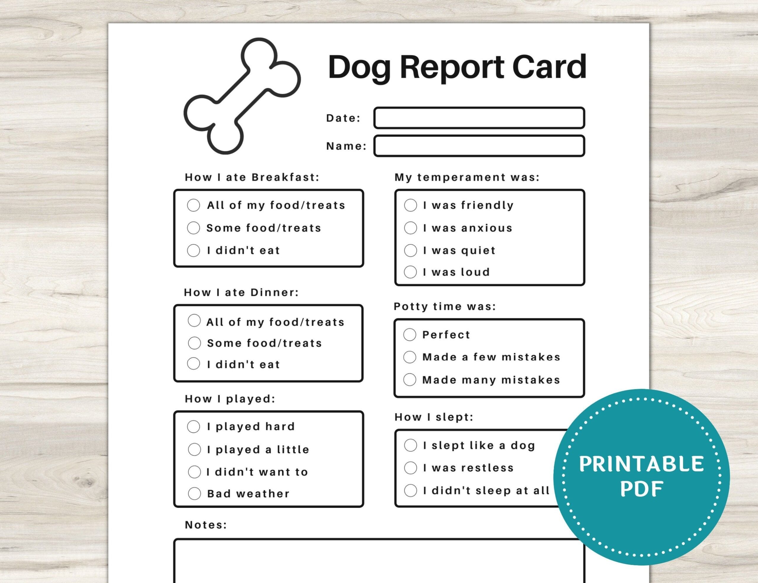 Pet Report Card Printable For Pet Sitter Business Dog Report Card Dog Boarding Report Card Dog Care Report Card Pet Planner Pet Sitting Etsy Classroom Valentine Cards Mom Cards Printable