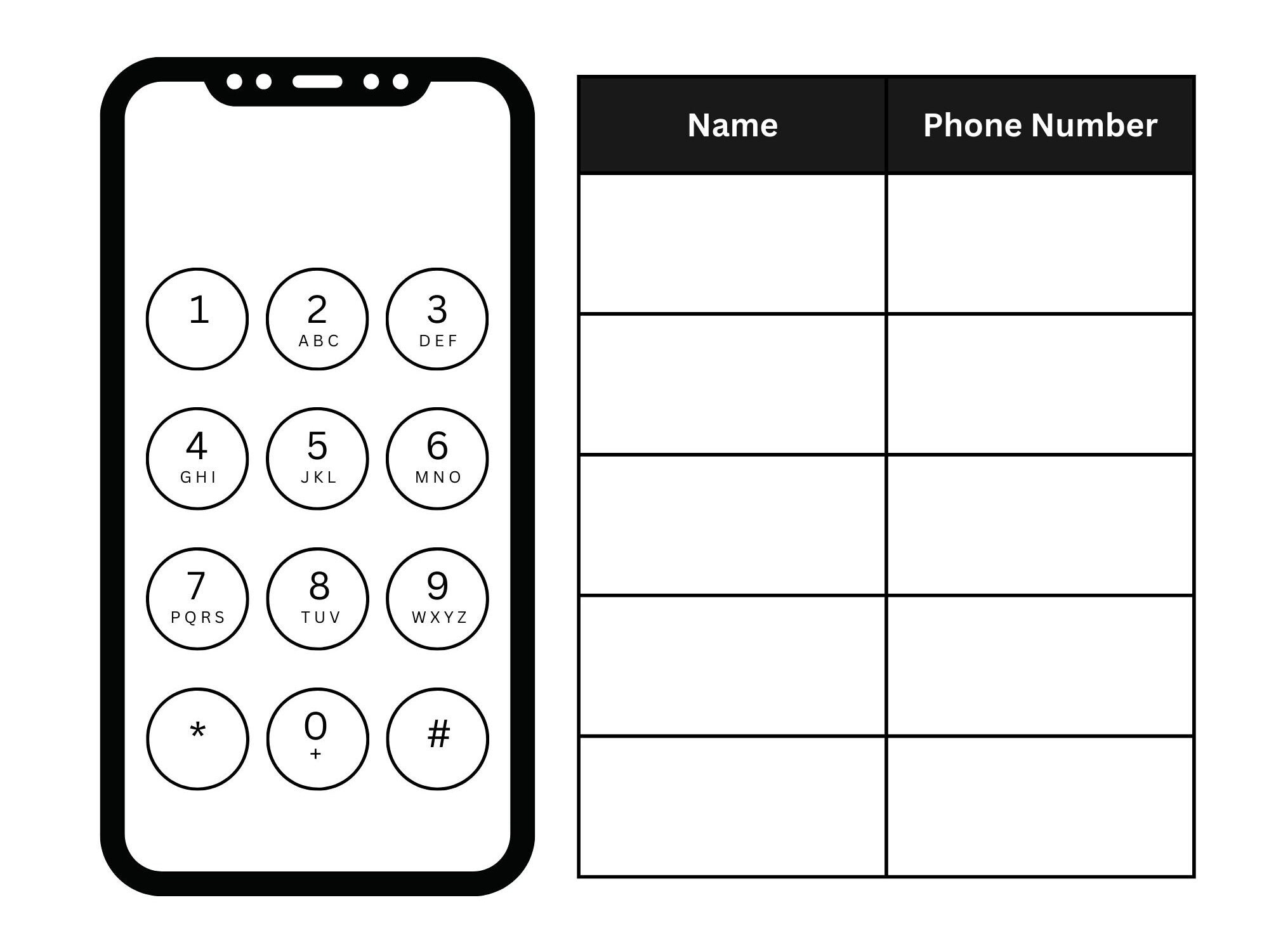 Phone Number Practice Sheet Printable 11x8 5 Inches Etsy