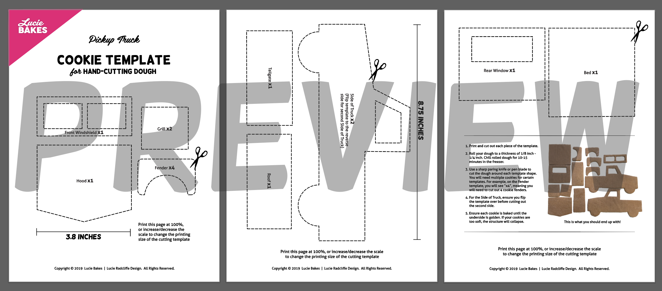 Pickup Truck Digital Template Tutorial