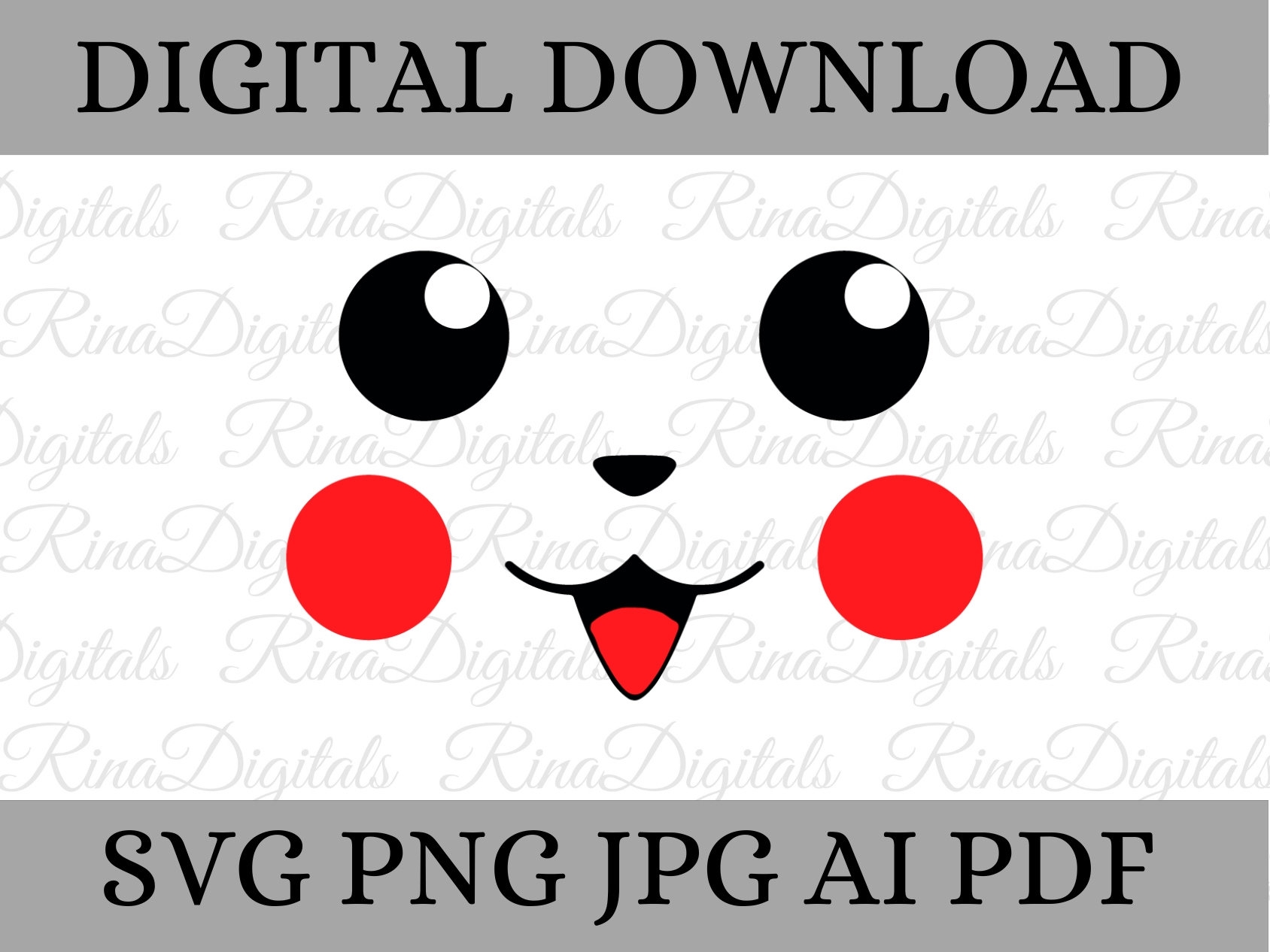 Printable Pikachu Face Template