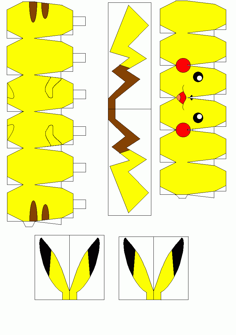 Pikachu Papercraft Pokemon Paper Crafts Papercraft Printable