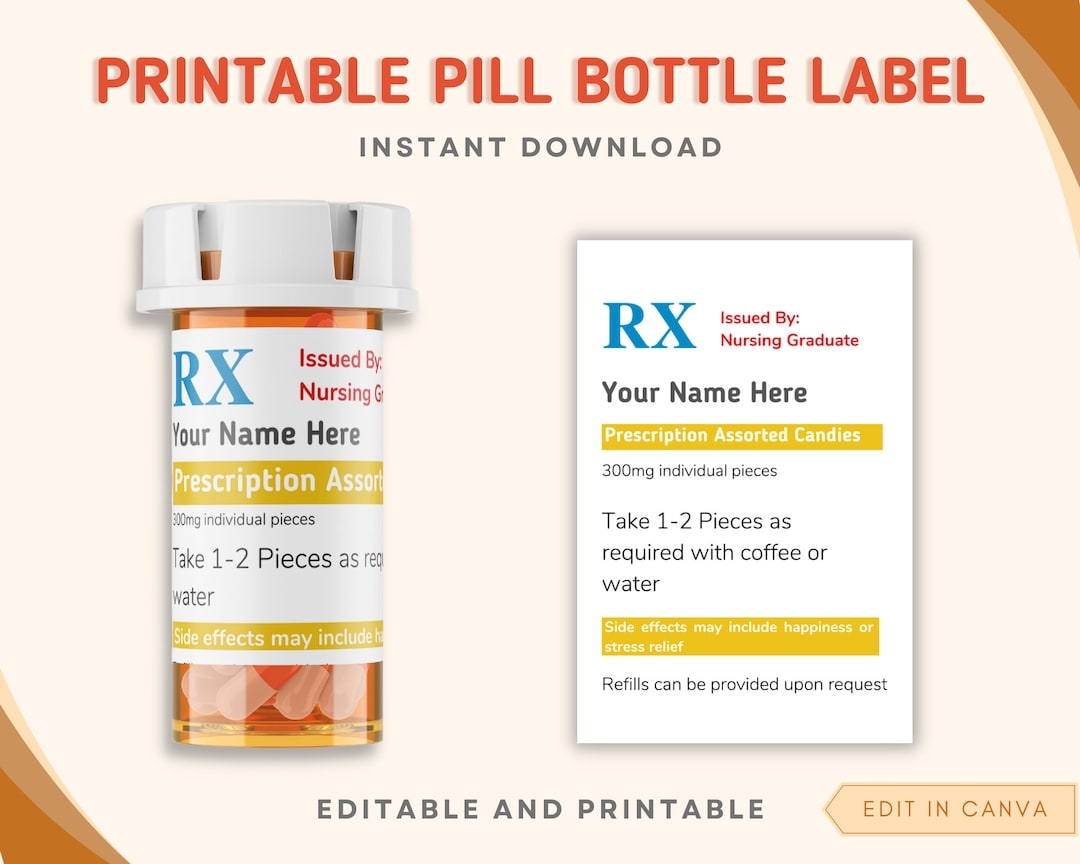 Printable Pill Bottle Label Template Free