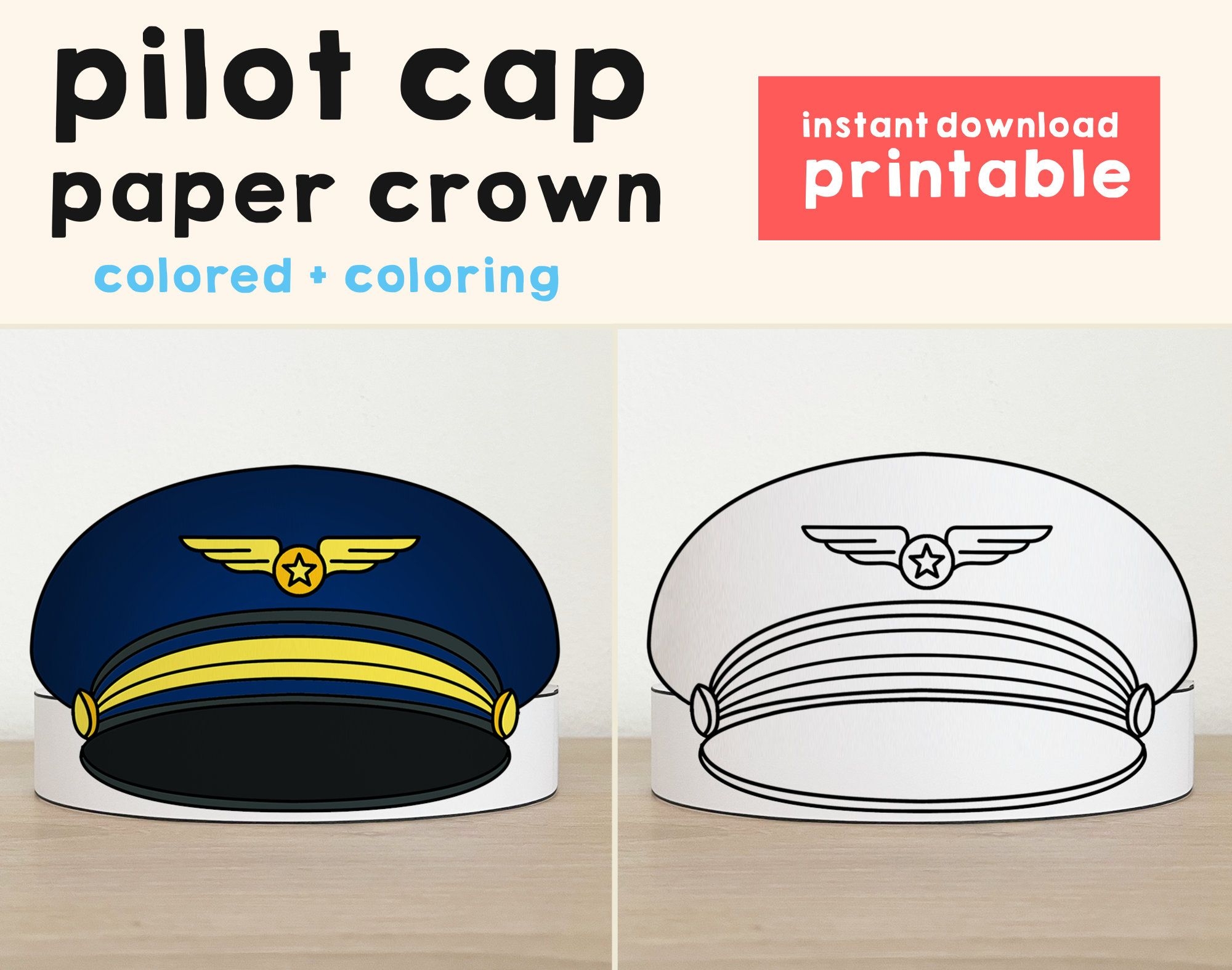 Printable Captain Hat Template