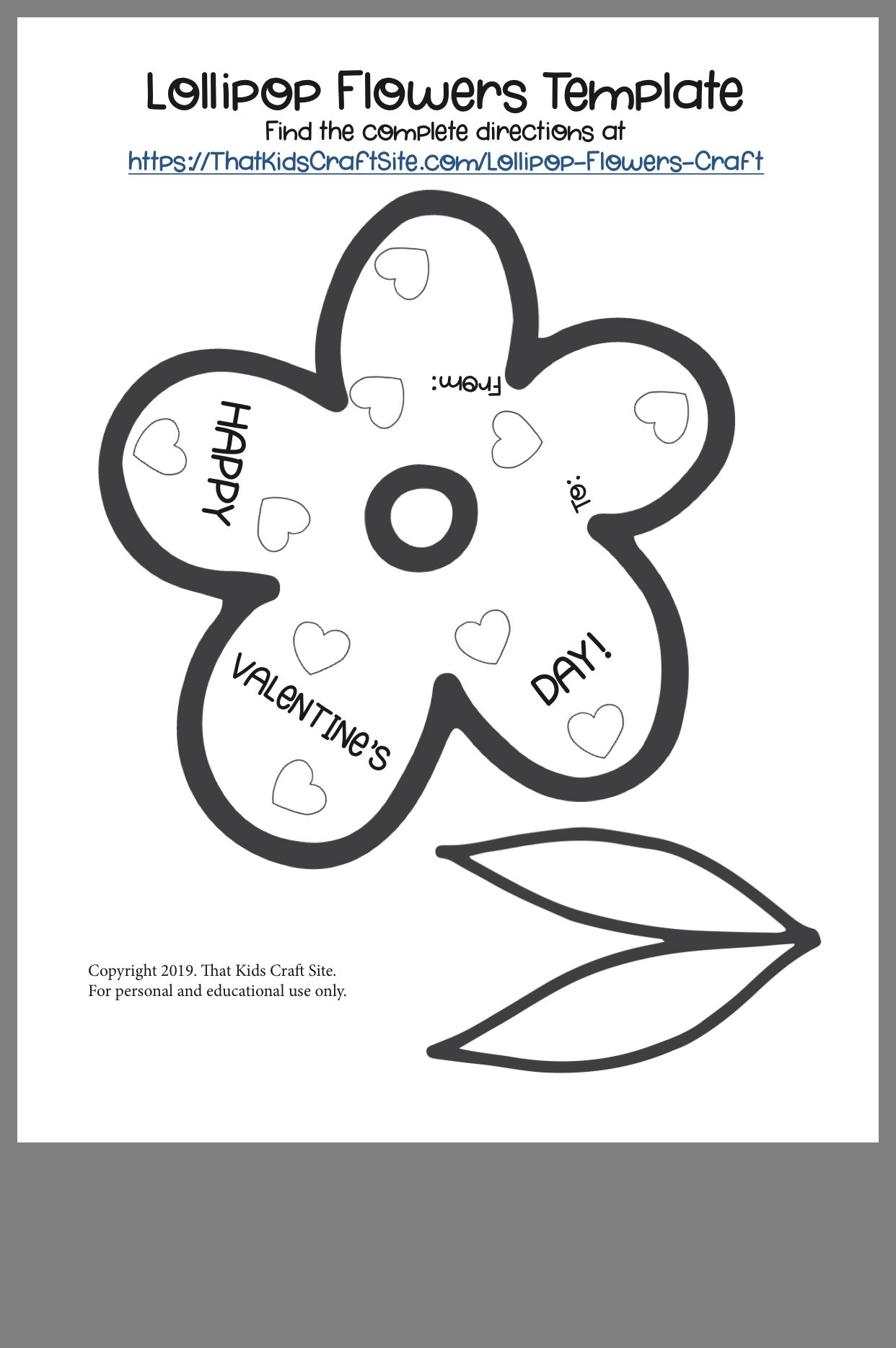 Printable Lollipop Flower Template