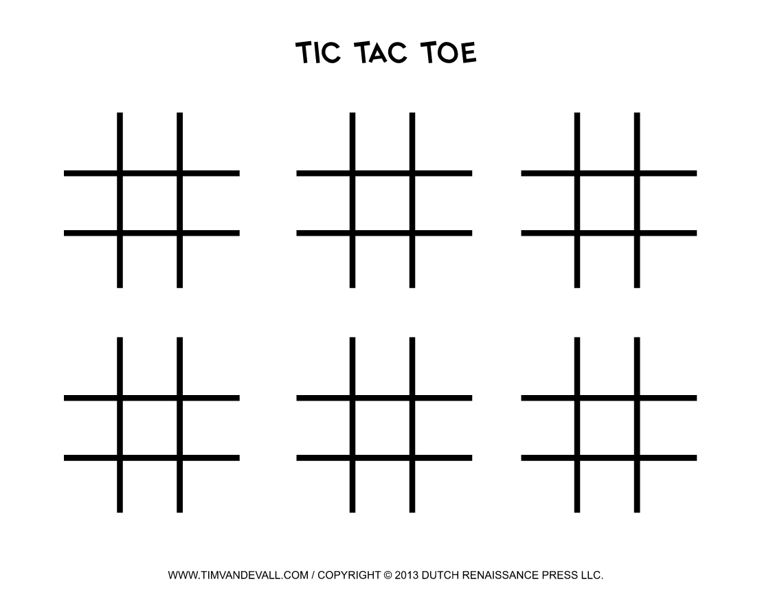 Printable Tic Tac Toe Template