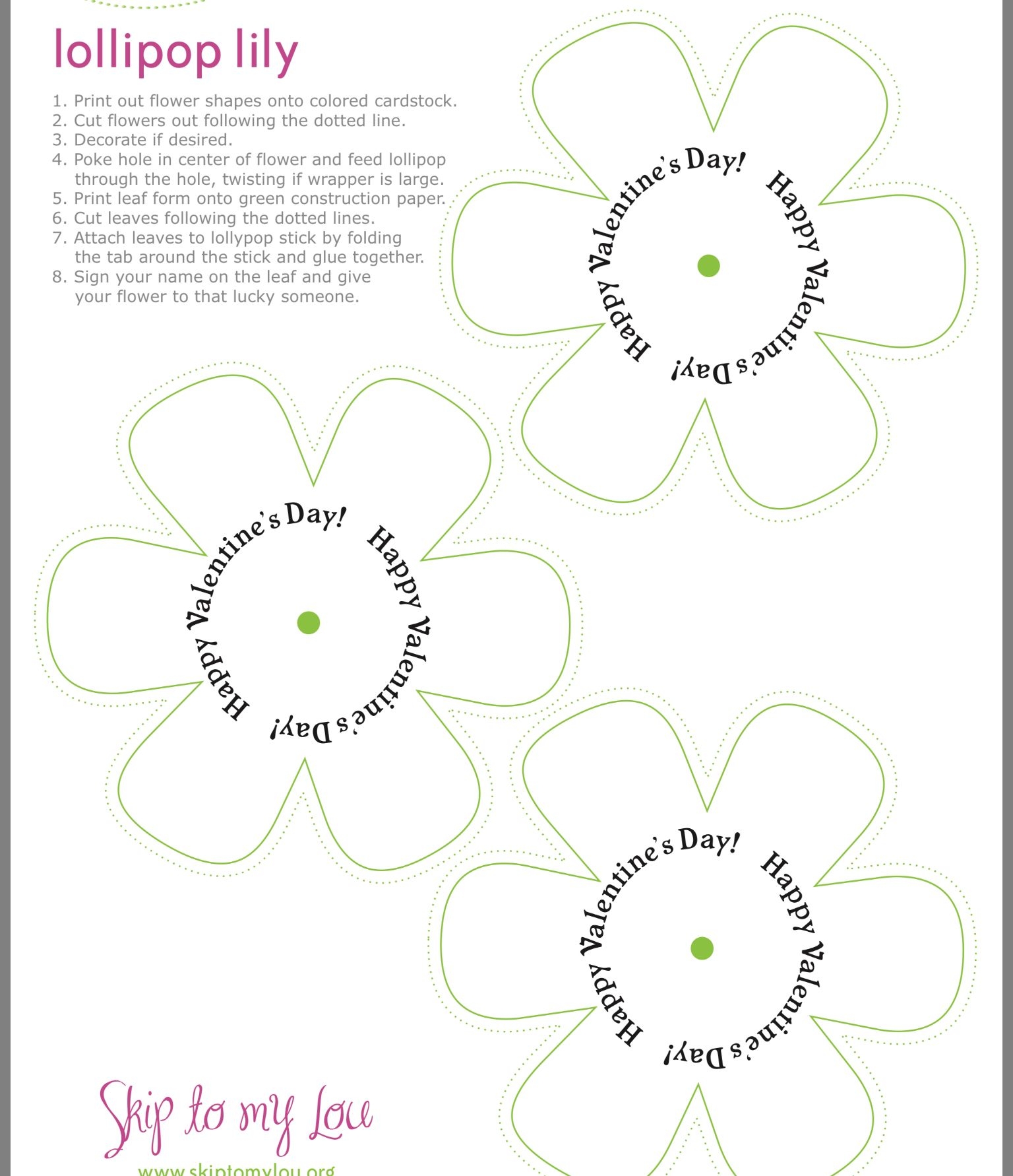 Printable Lollipop Flower Template