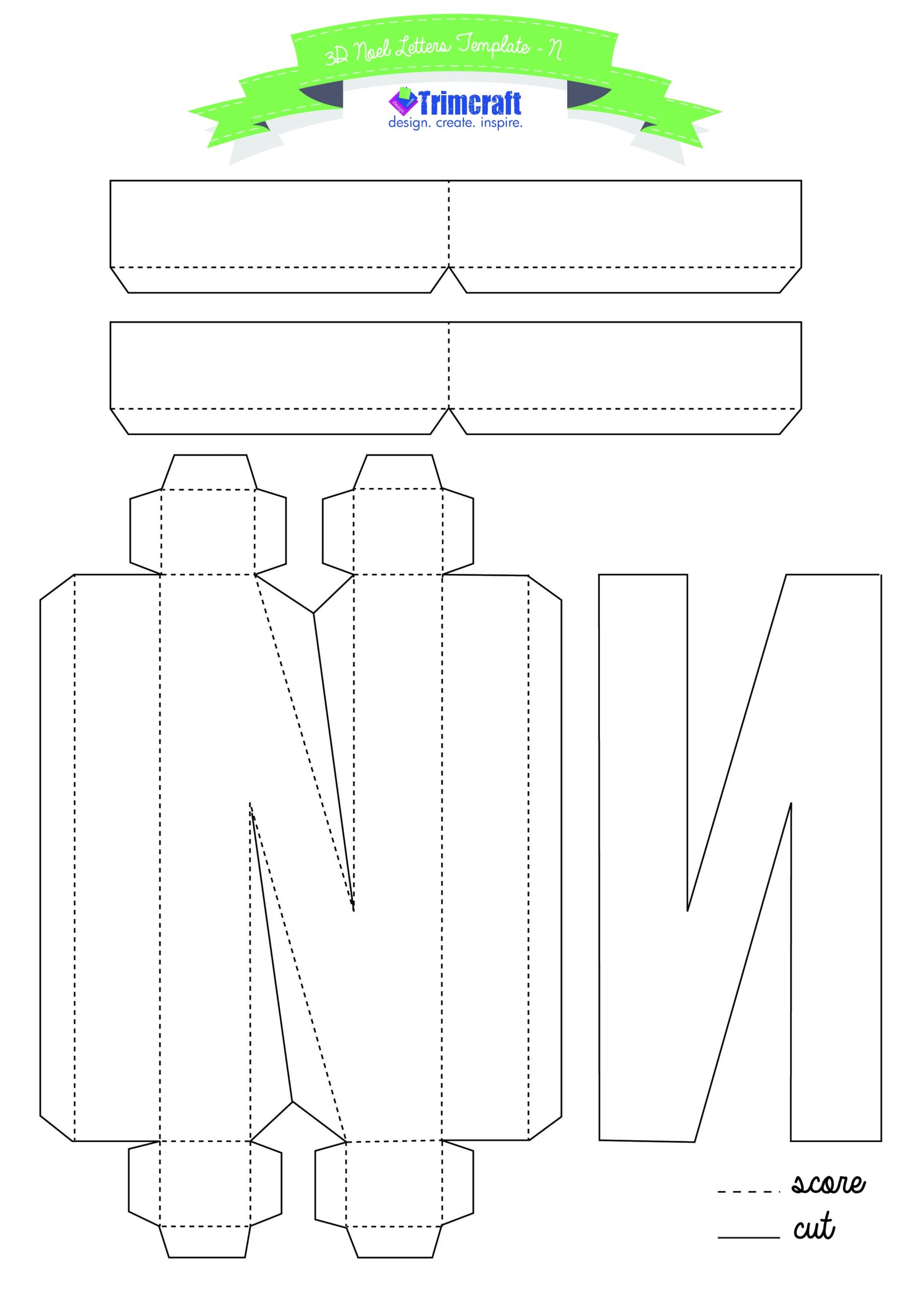 Full Page Printable 3D Letters Template