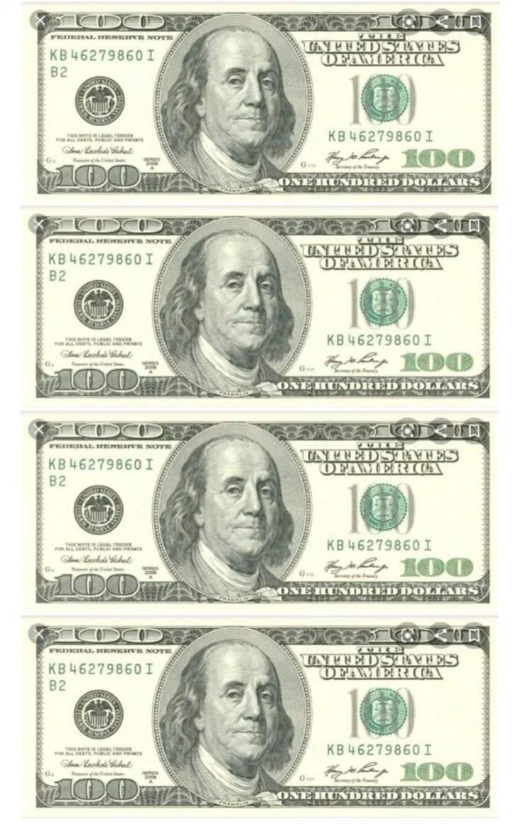 Printable 100 Dollar Bill Template