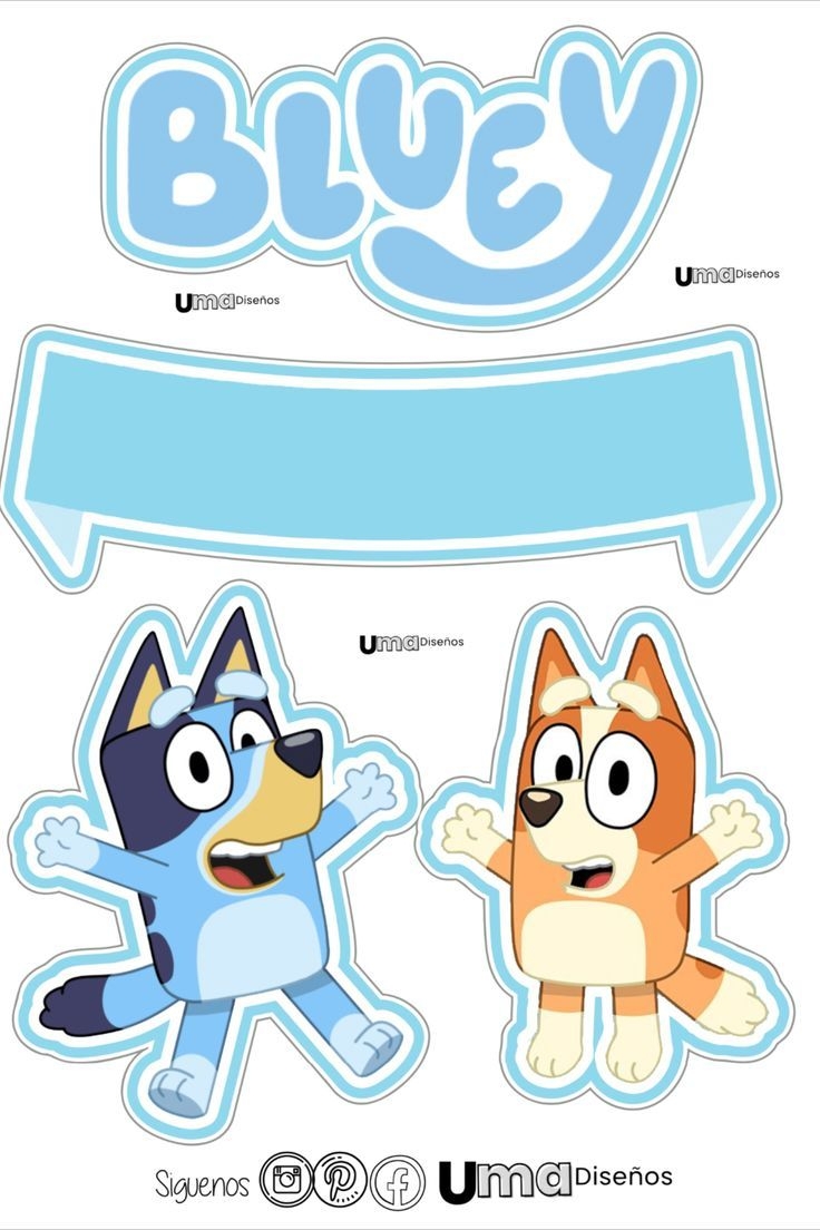 Printable Bluey Cake Template