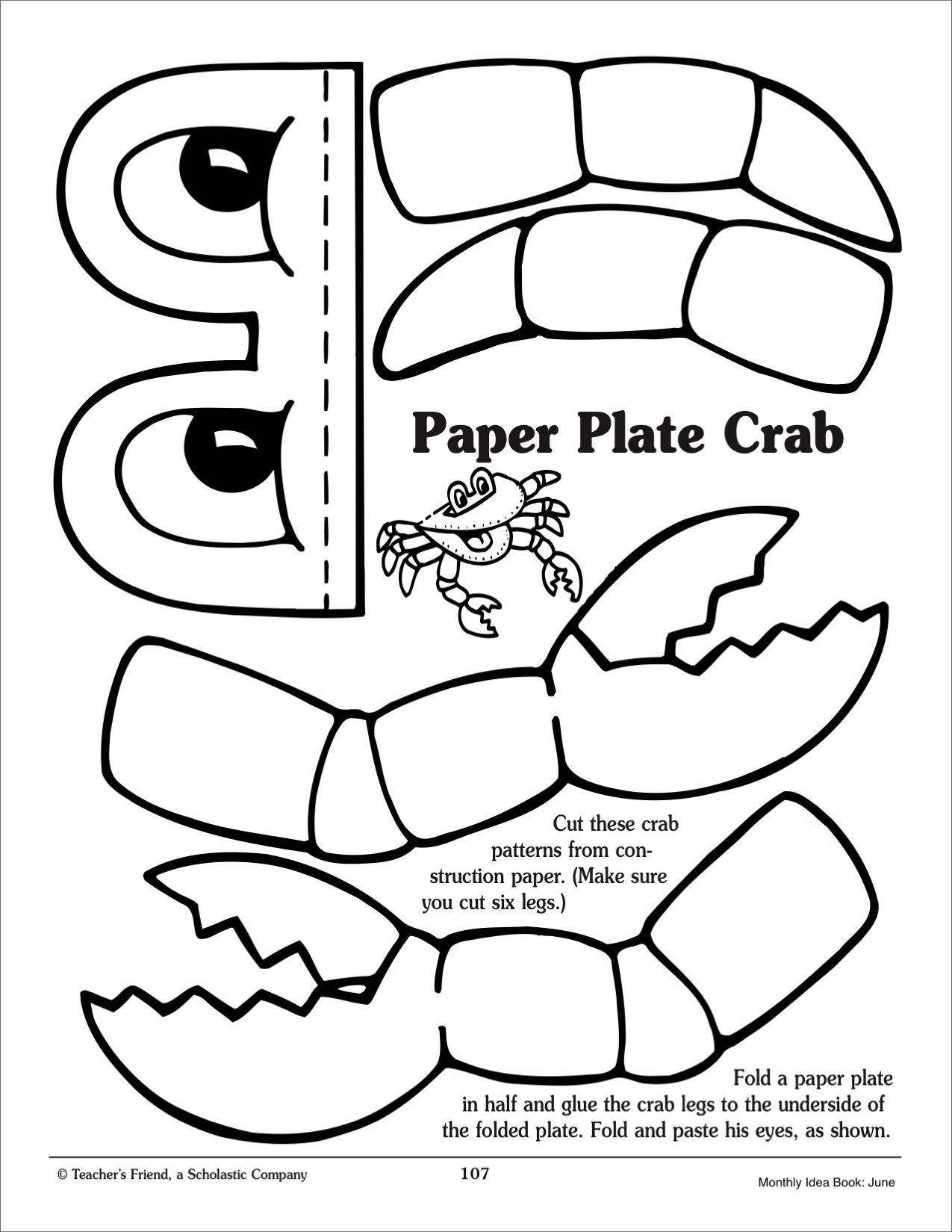 Printable Crab Cut Out Template