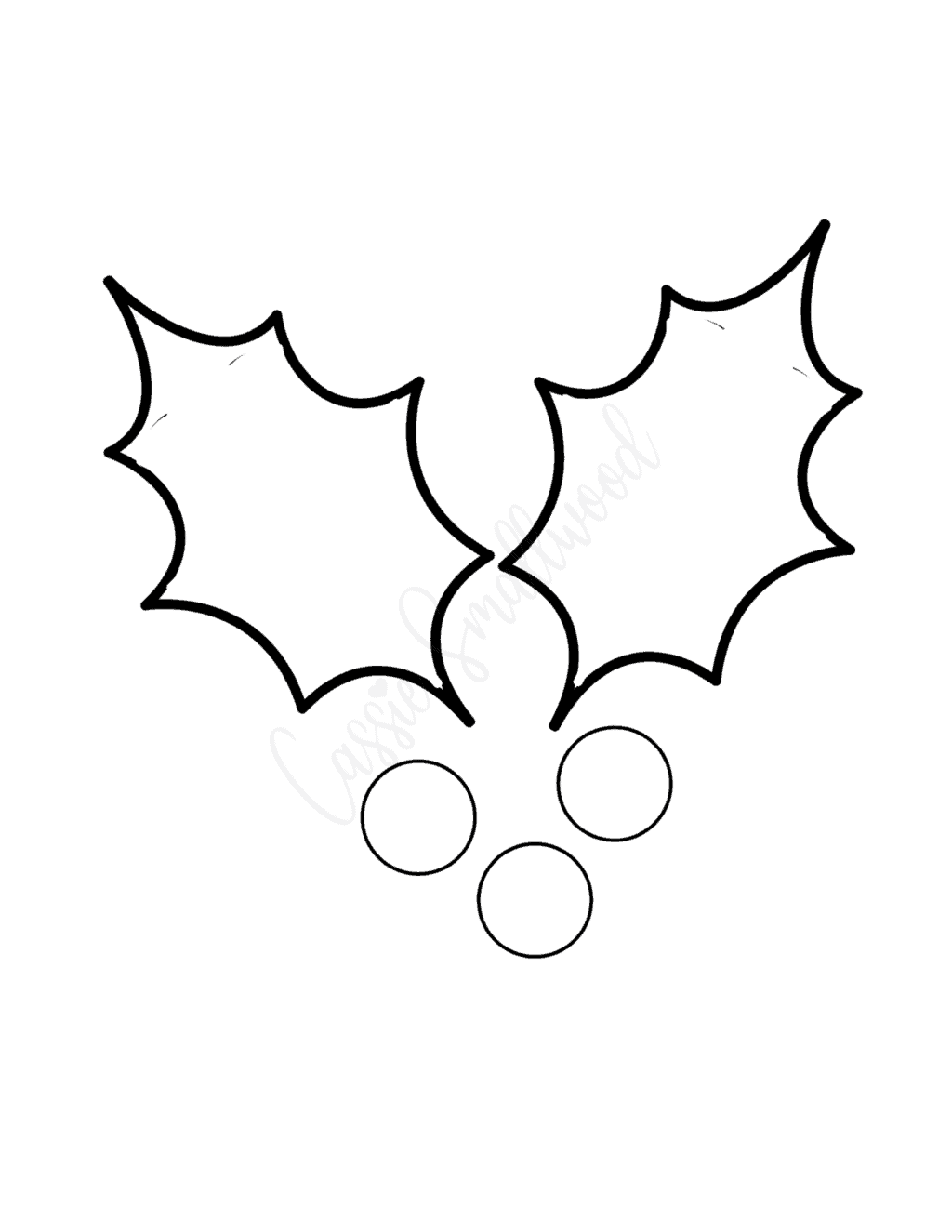 Holly Leaf Printable Template