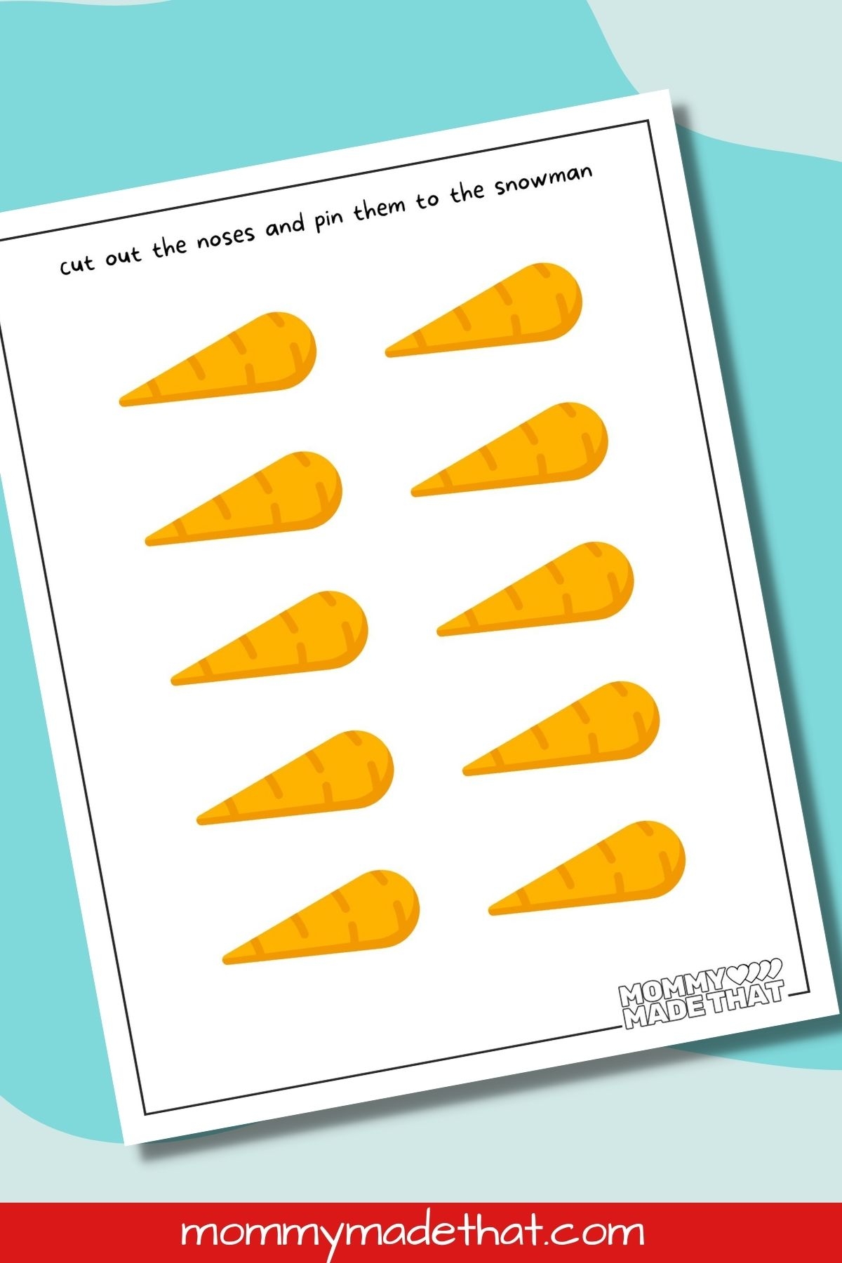 Pin The Nose On The Snowman Cute Free Printable Game 