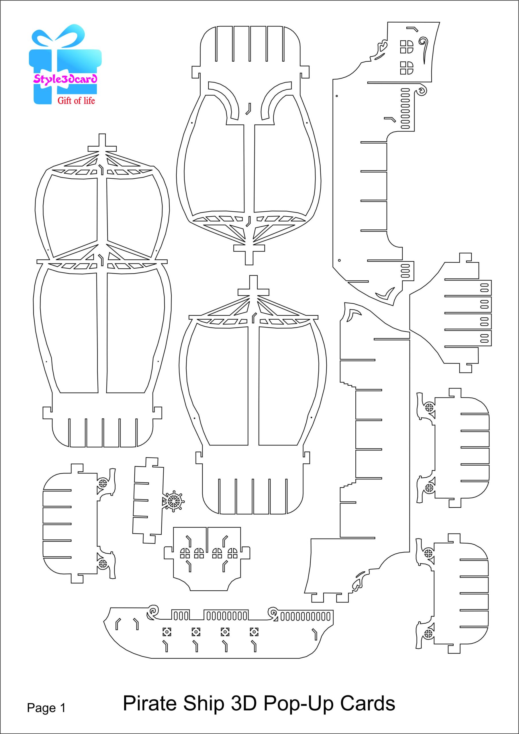 Cut Out Pirate Ship Template Printable