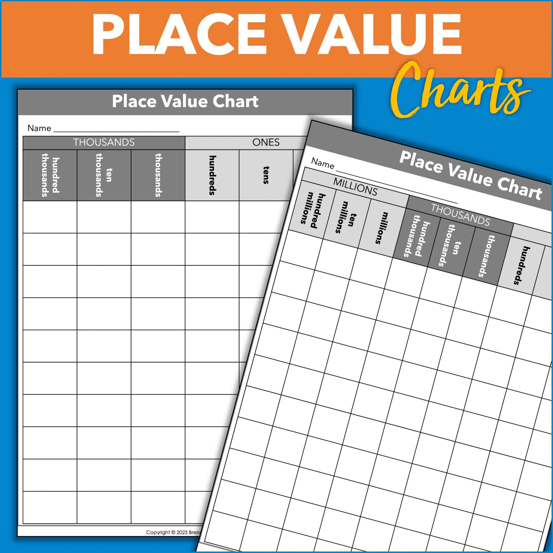 Place Value Template Printable