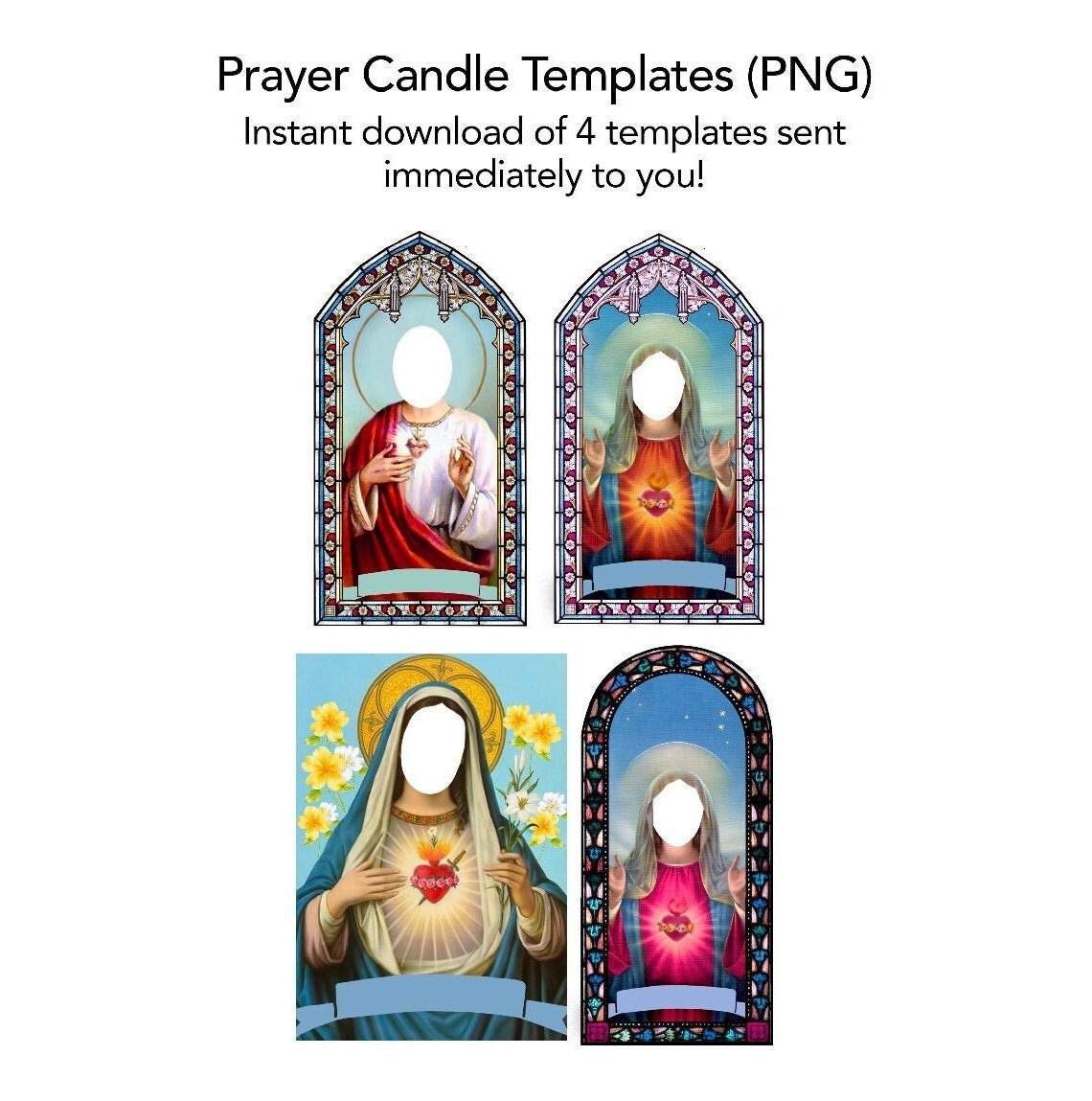PNG Prayer Candle Templates Set Of 4 Digital Download Templates Sent Immediately To You Etsy