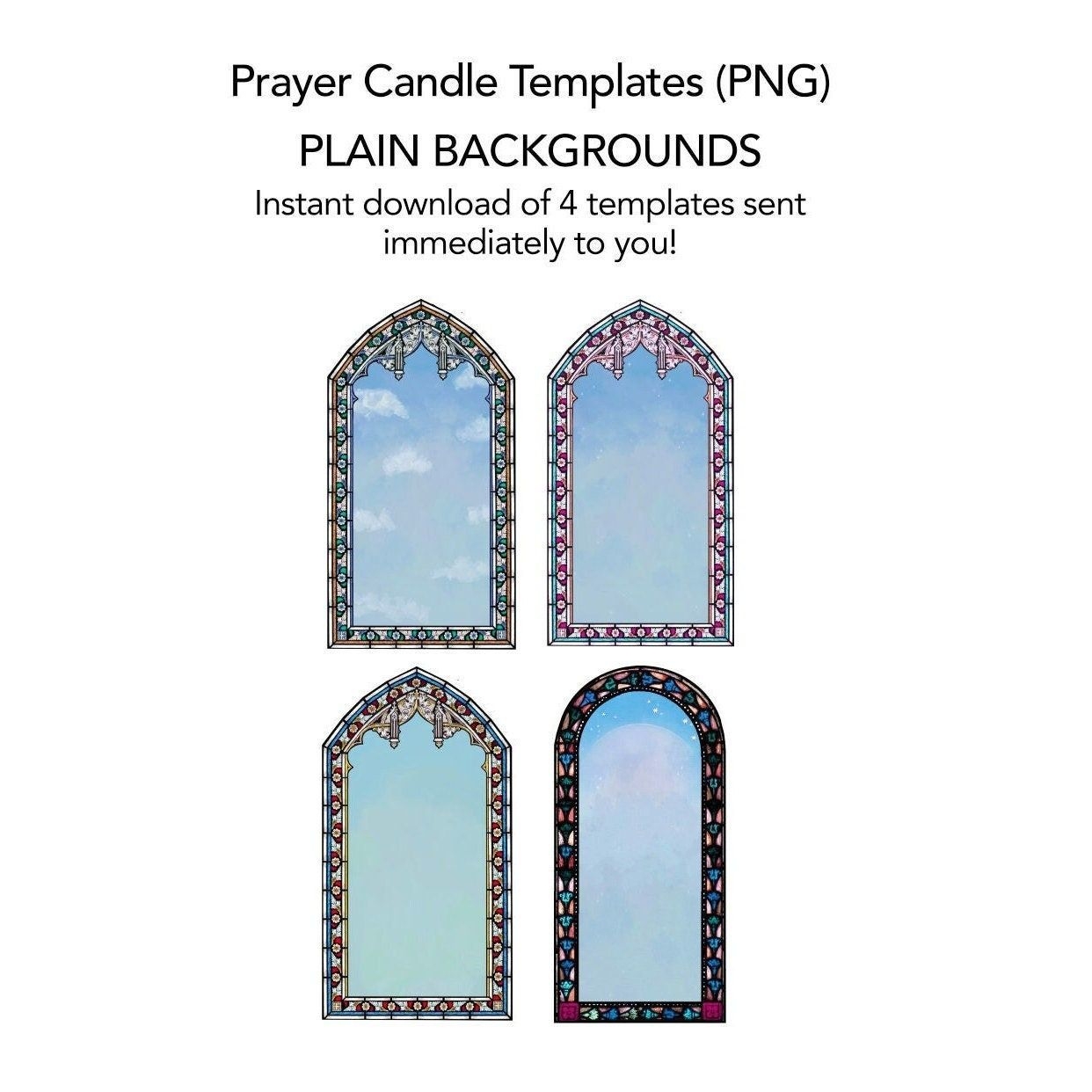 PNG Prayer Candle Templates Set Of 4 Digital Download Templates Sent Immediately To You Plain Background Etsy In 2024 Candle Template Prayer Candles Saint Candles