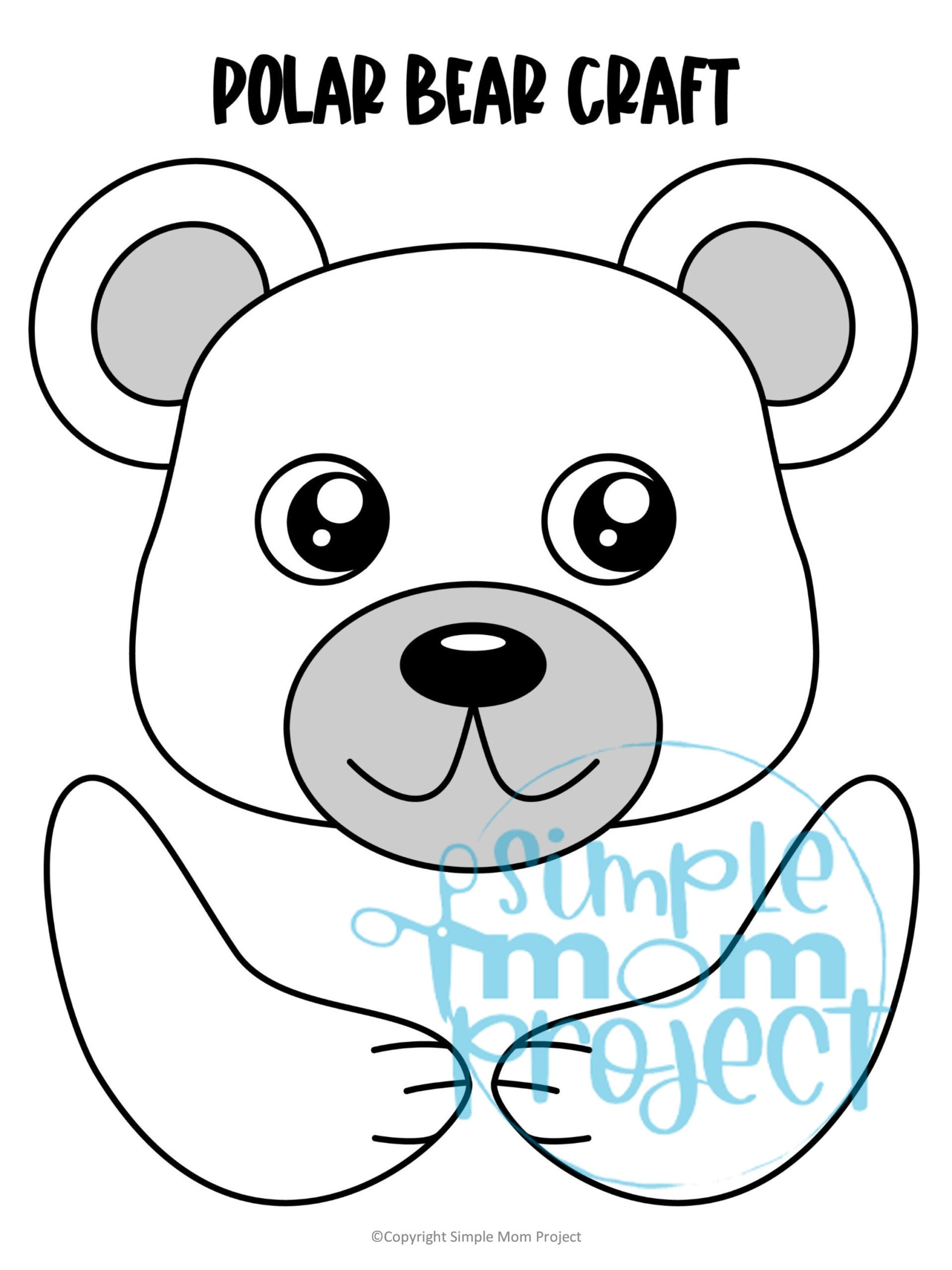 Polar Bear Paper Bag Puppet Craft Template Simple Mom Project Store