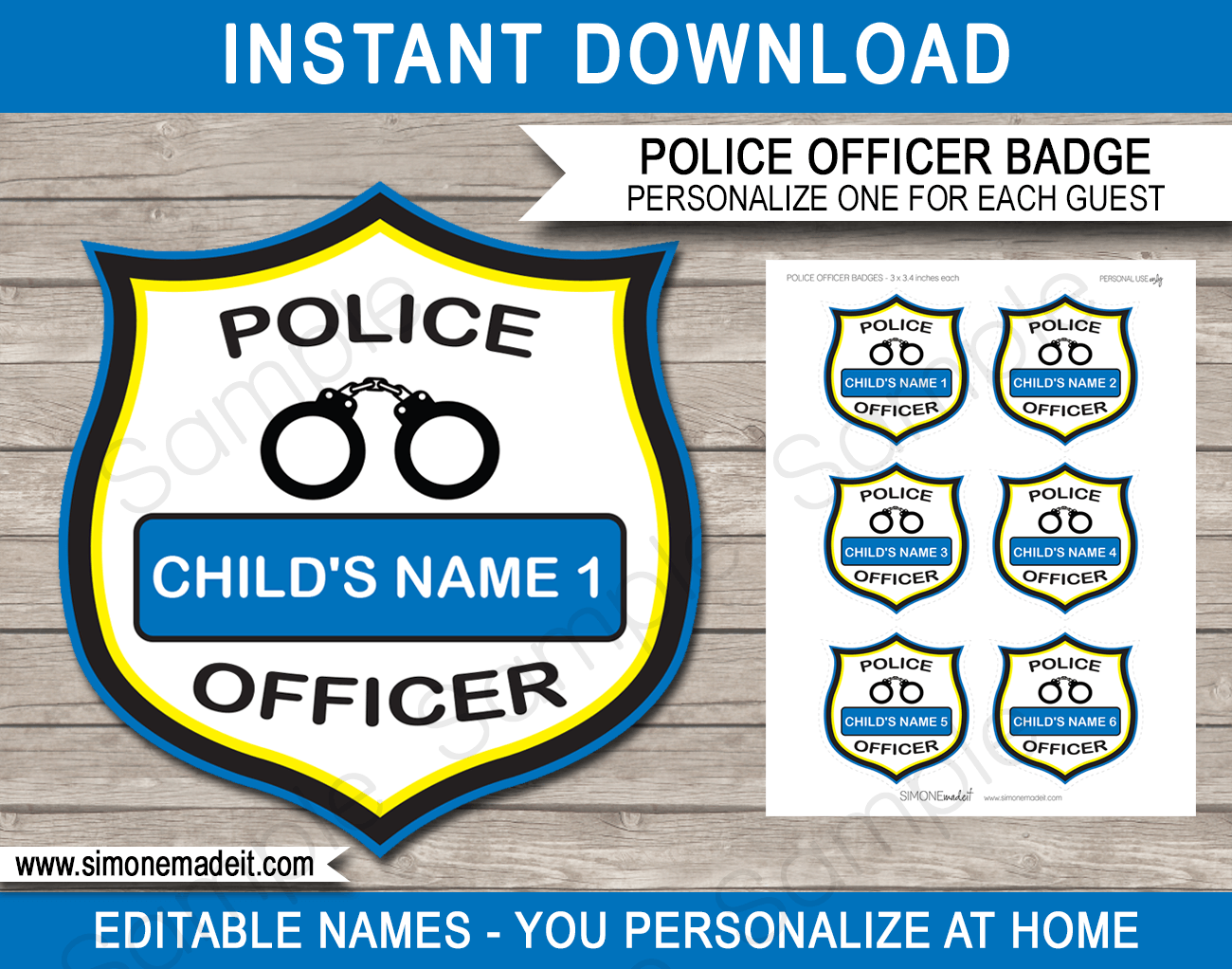 Police Badge Printable Template