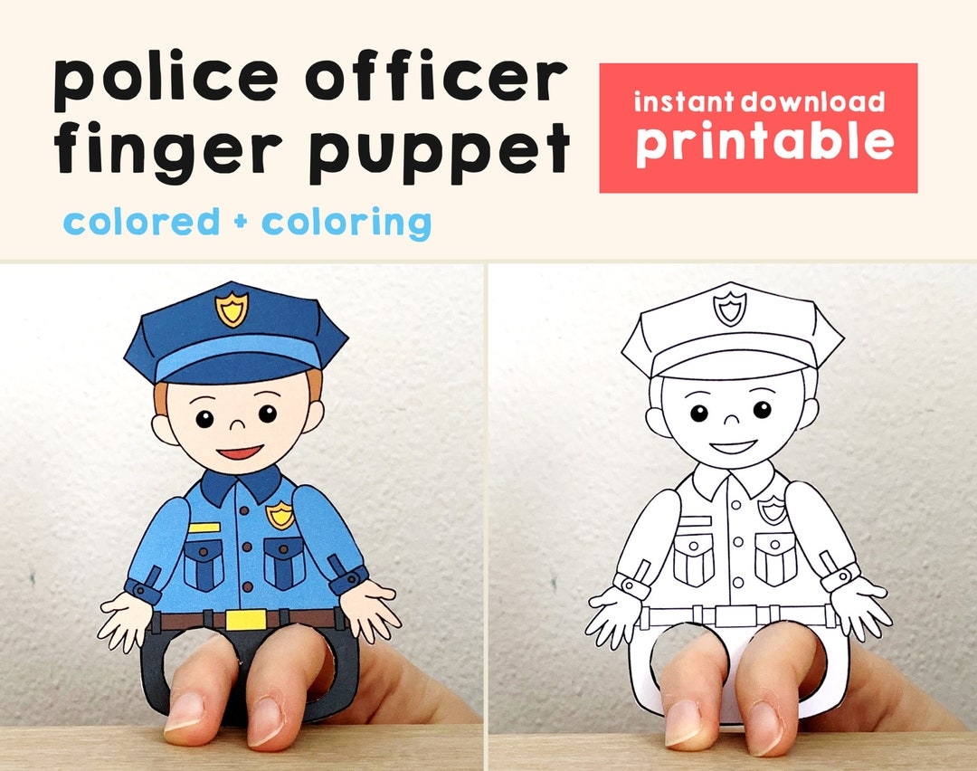 Printable Police Officer Puppet Template