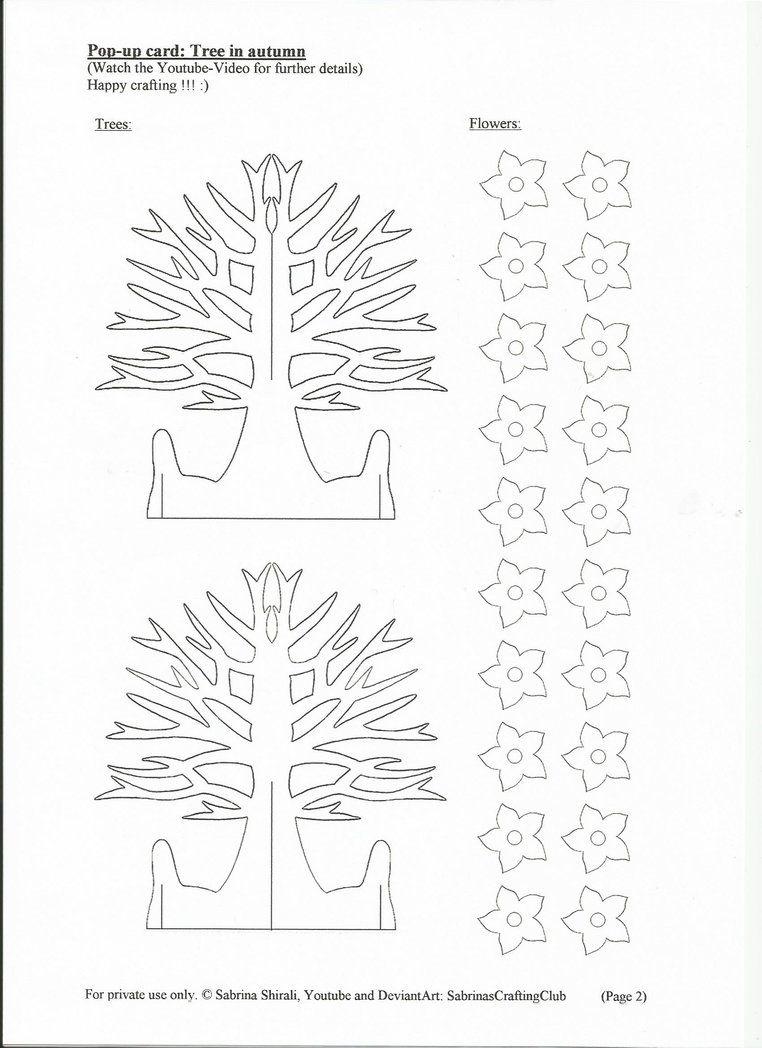 Pop Up Card Tree Page 2 By SabrinasCraftingClub On DeviantArt Pop Up Card Templates Templates Printable Free Card Templates Free