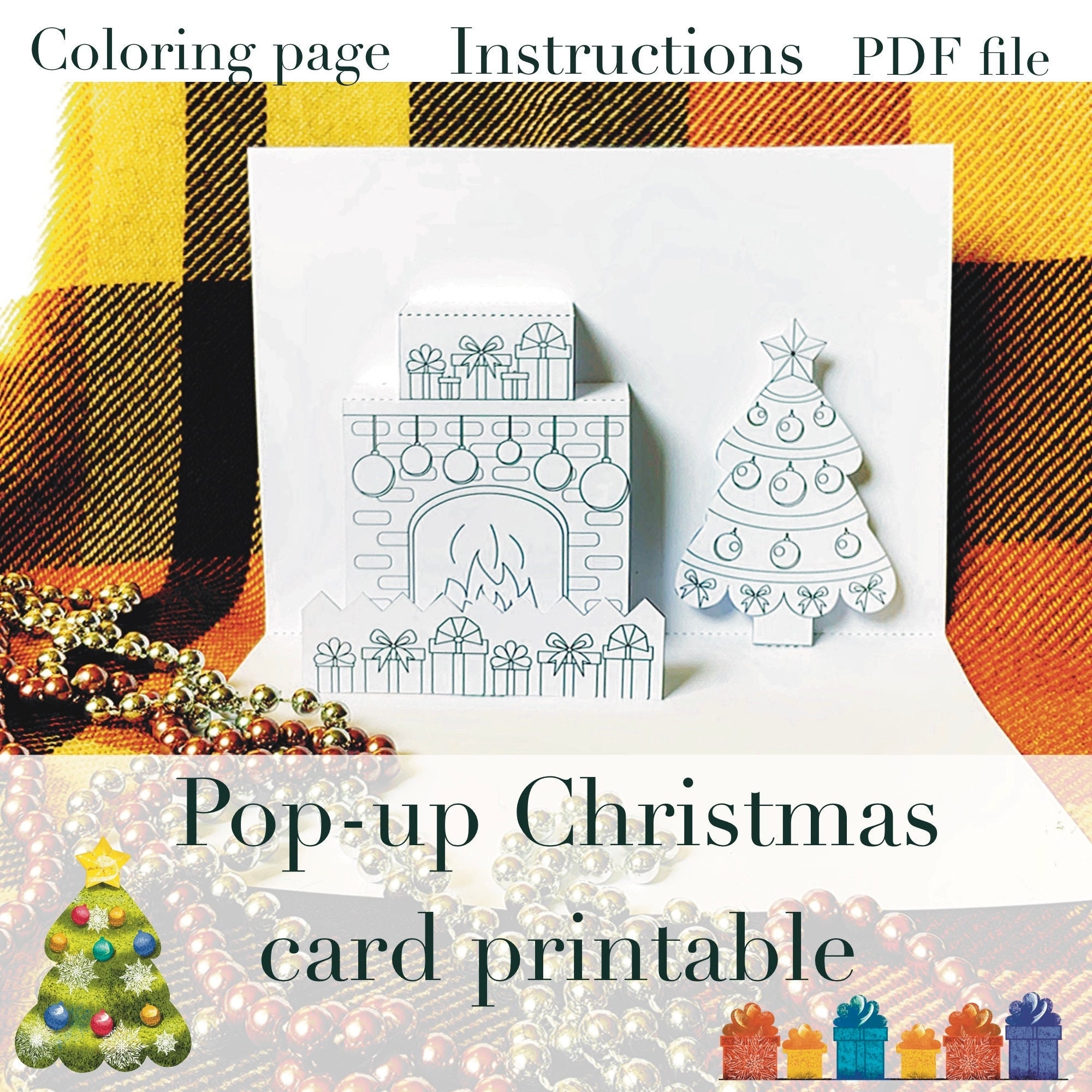 Printable Pop Up Christmas Card Template