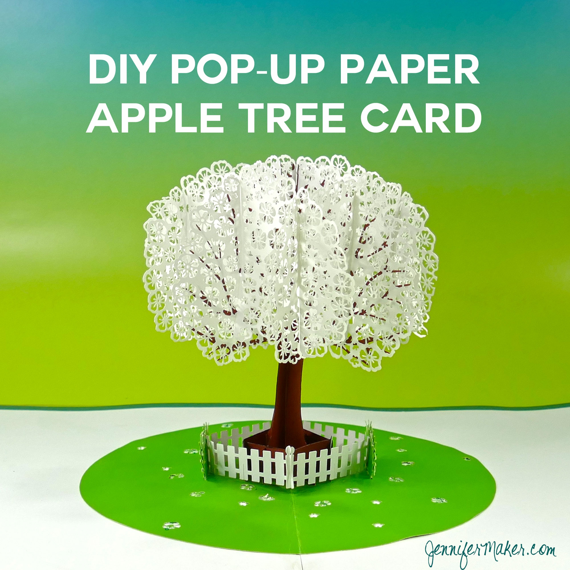 Pop Up Paper Apple Tree Card 3D Sliceform Jennifer Maker